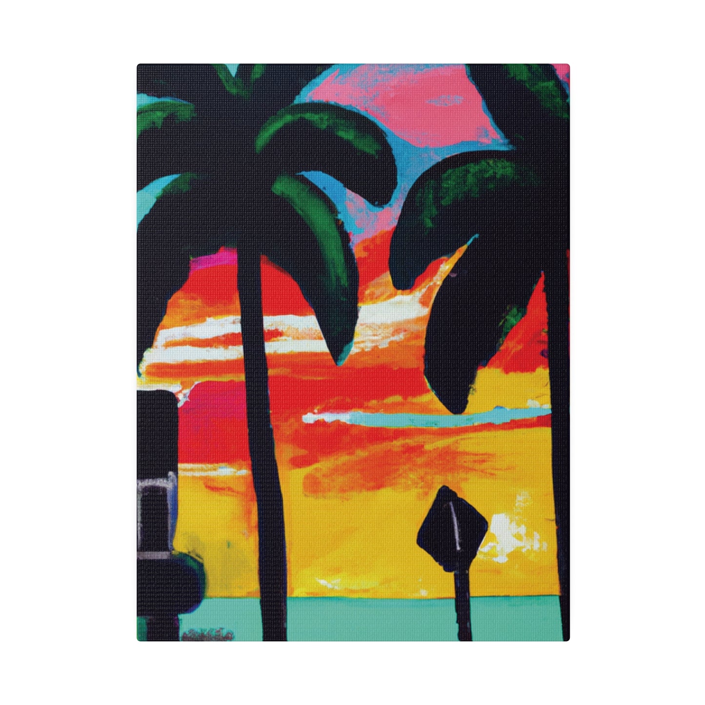 9346Y - Miami Beach Sunset Painting Print | Miami | Beach | Sunset | Poster | Home Decor | Wall Art | Canvas