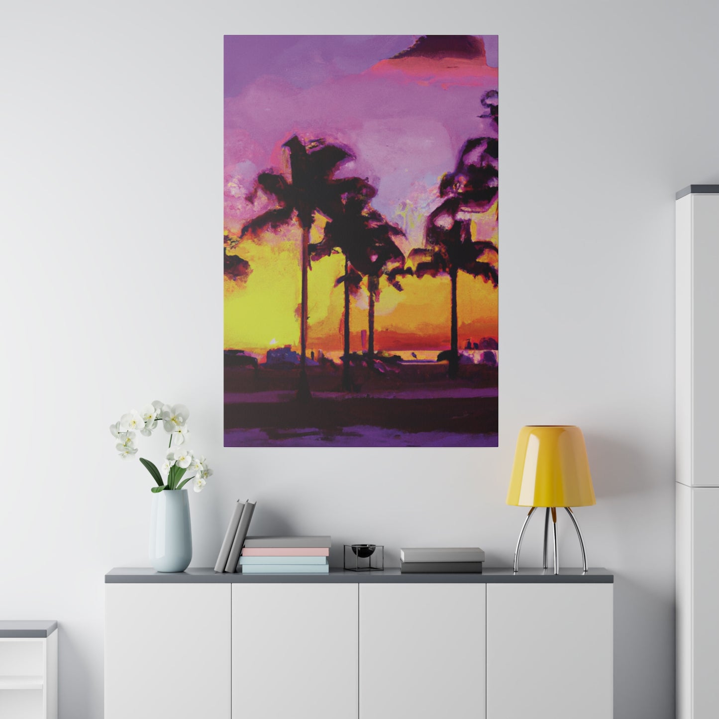 3958L - Miami Beach Sunset Painting Print | Miami | Beach | Sunset | Poster | Home Decor | Wall Art | Canvas