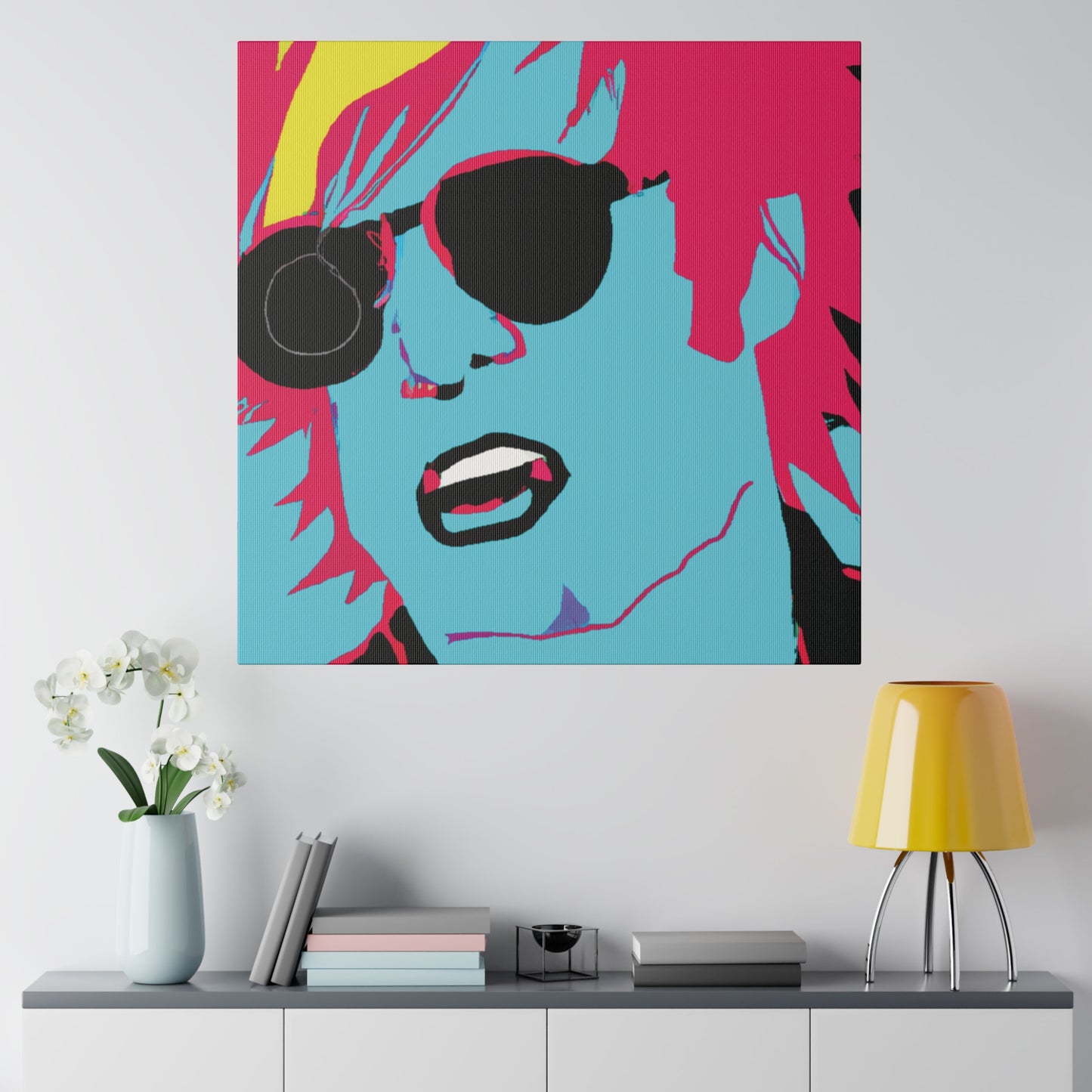 6426B - Rockstar Painting Print | Face | Abstract | Poster | Home Decor | Wall Art | Music Art | Canvas