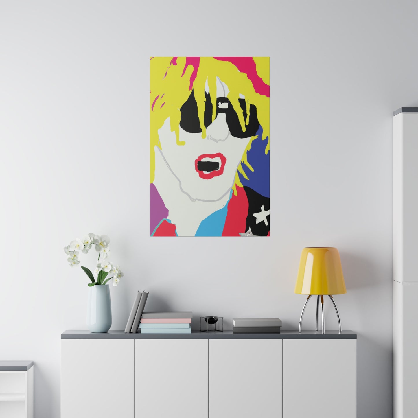 5917X - Rockstar Painting Print | Face | Abstract | Poster | Home Decor | Wall Art | Music Art | Canvas