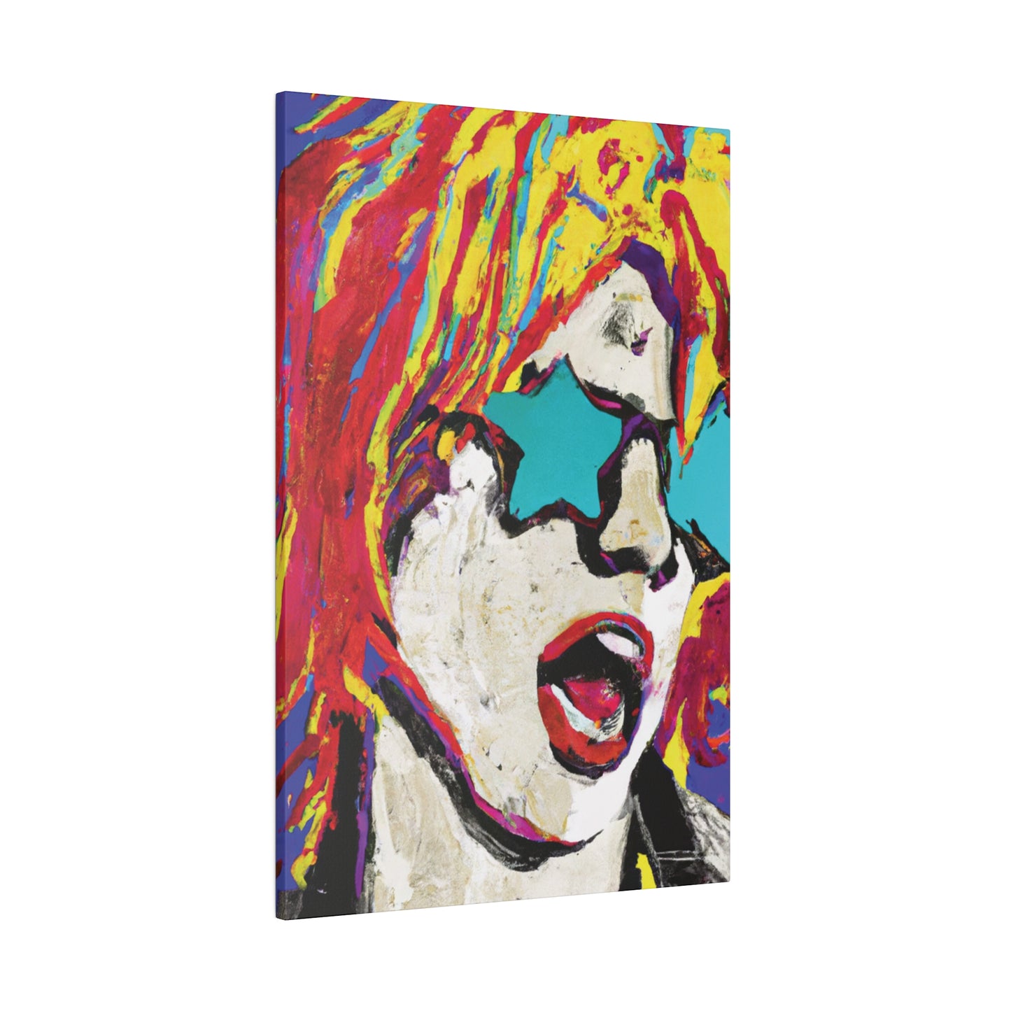 8876G - Rockstar Painting Print | Face | Abstract | Poster | Home Decor | Wall Art | Music Art | Canvas