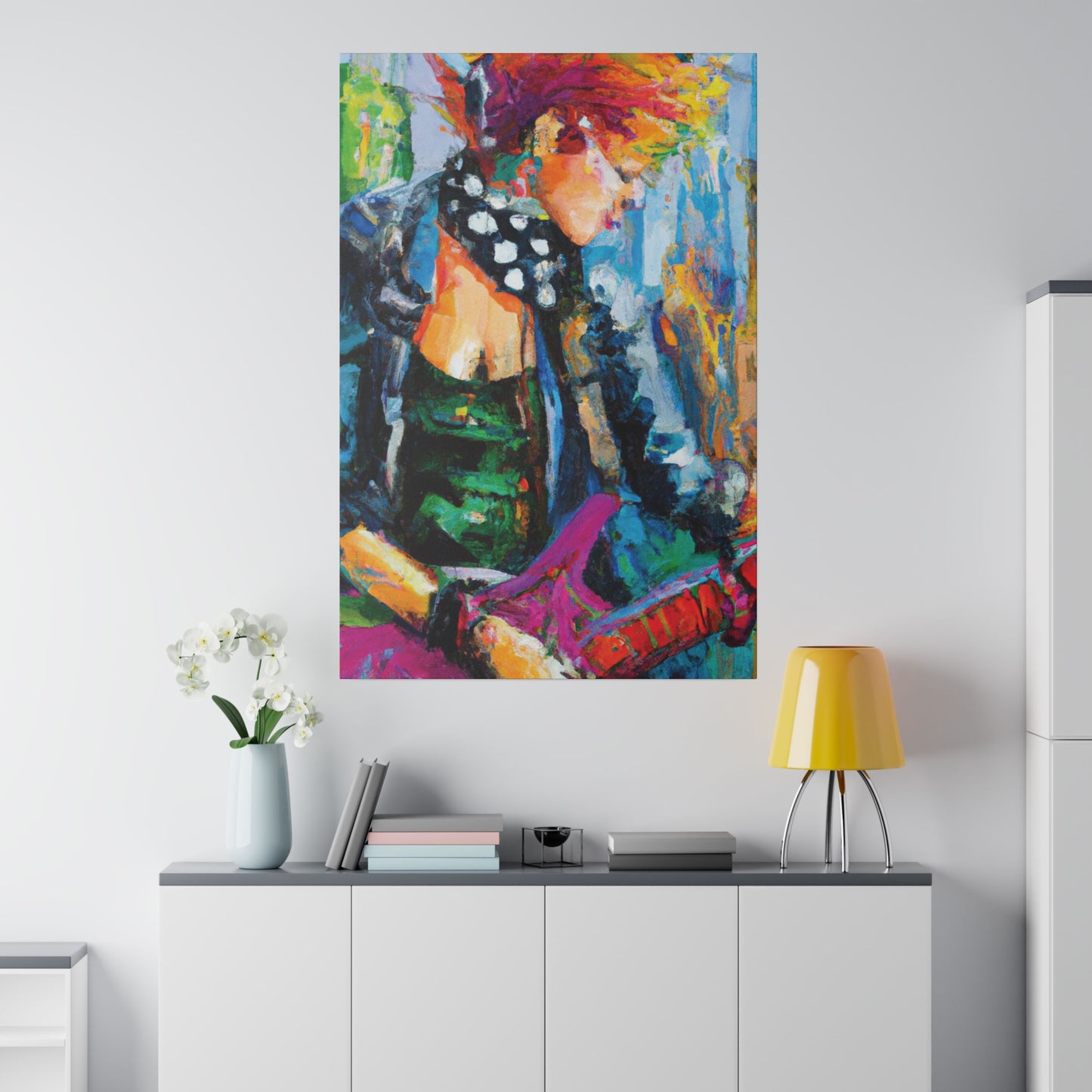 8032E - Rockstar Oil Painting Style Print | Poster | Home Decor | Wall Art | Music Art | Canvas