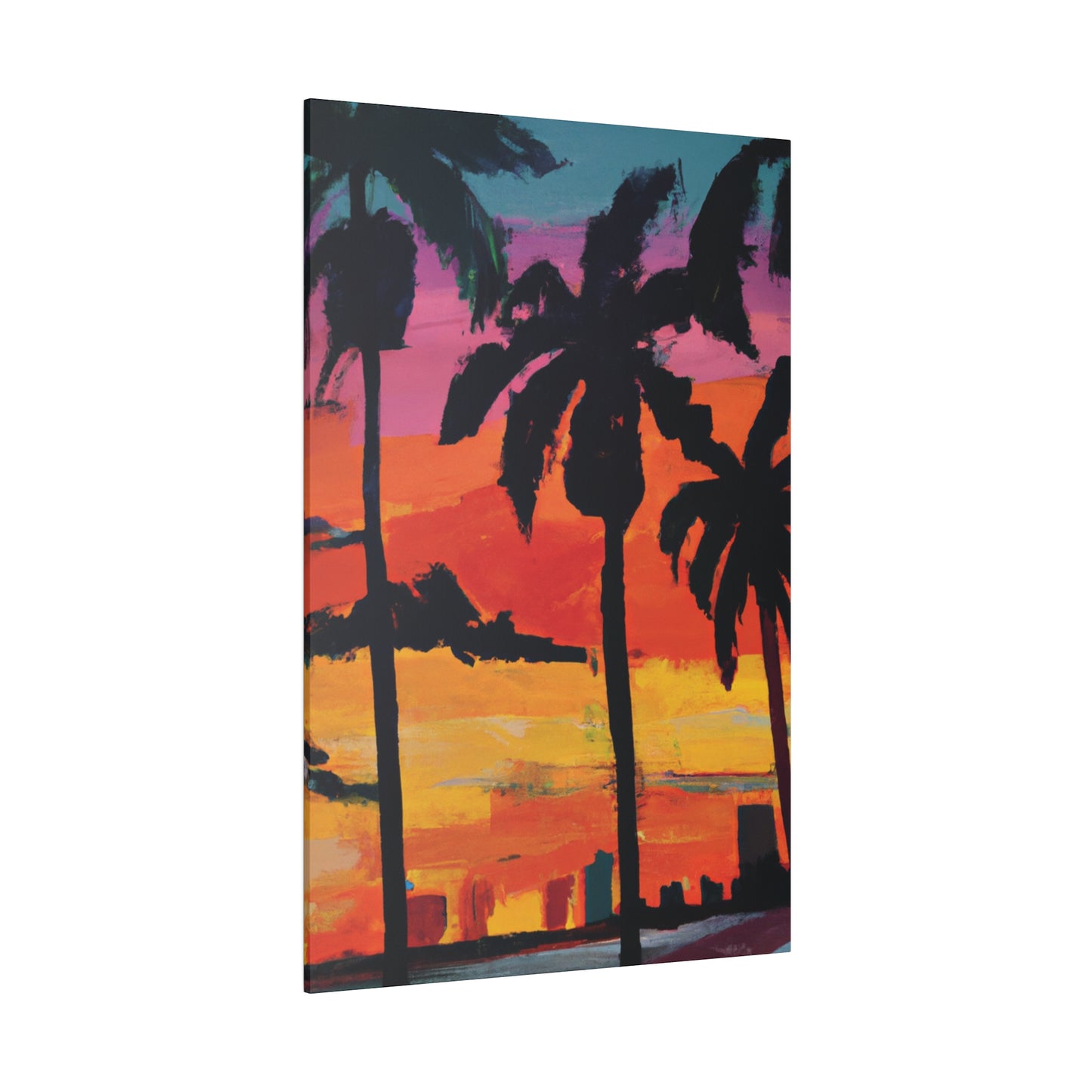 7389S - Miami Beach Sunset Painting Print | Miami | Beach | Sunset | Poster | Home Decor | Wall Art | Canvas