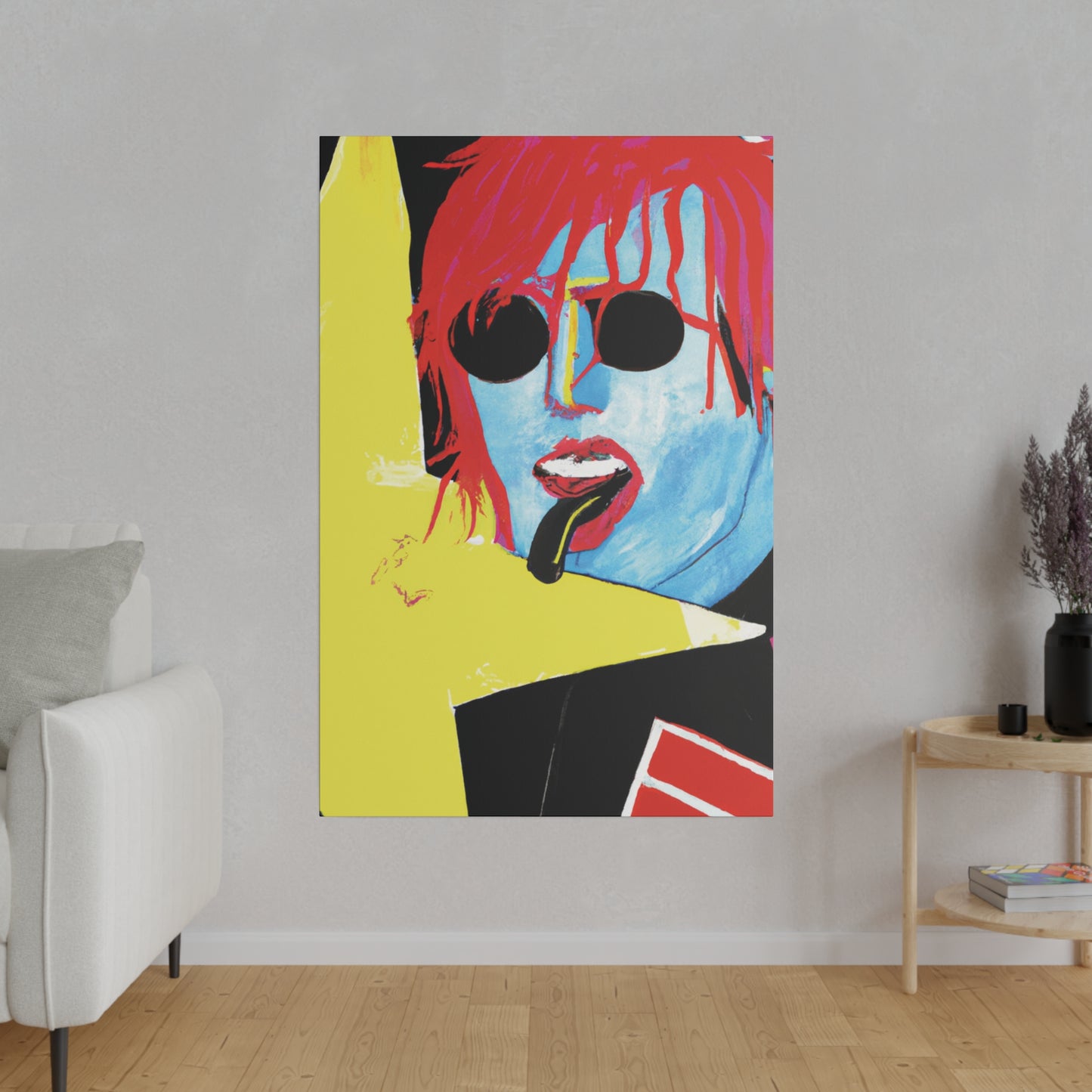 6227H - Rockstar Painting Print | Face | Abstract | Poster | Home Decor | Wall Art | Music Art | Canvas