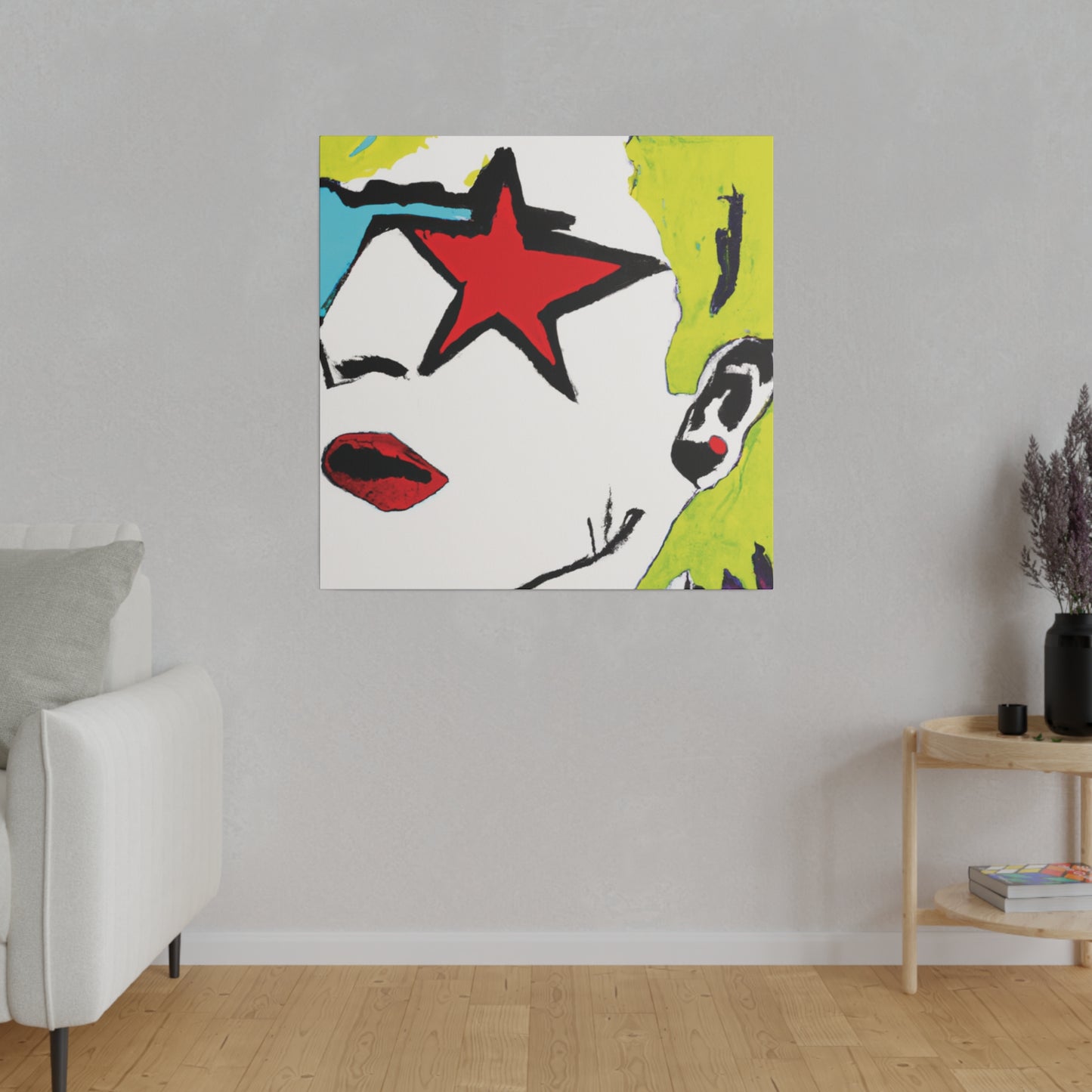 6352S - Rockstar Painting Print | Face | Abstract | Poster | Home Decor | Wall Art | Music Art | Canvas