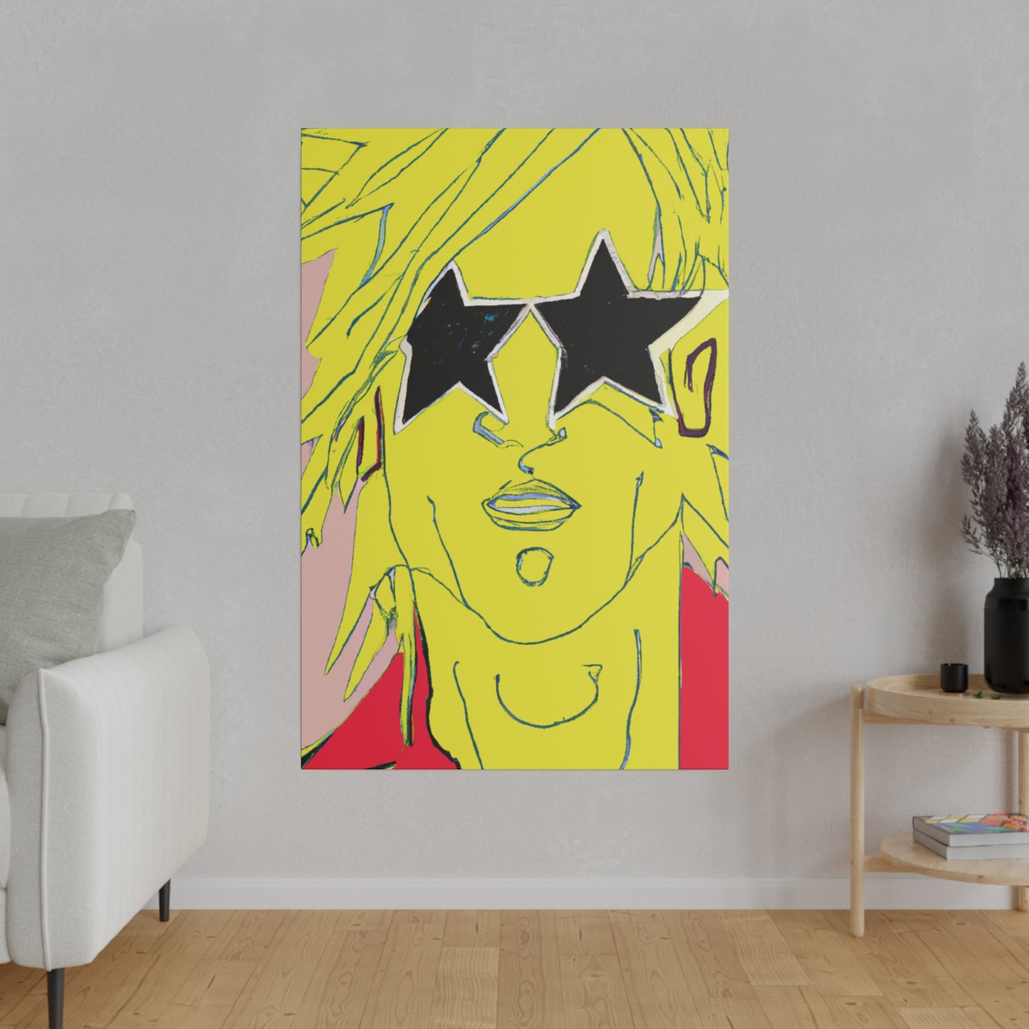 2035A - Rockstar Painting Print | Face | Abstract | Poster | Home Decor | Wall Art | Music Art | Canvas