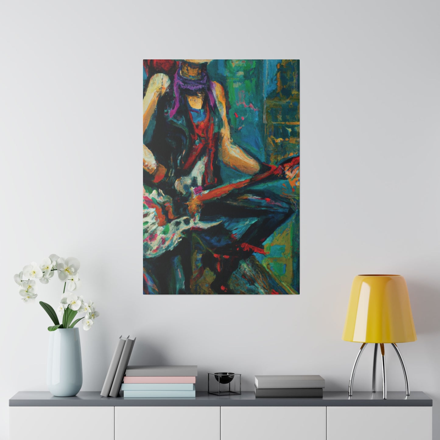 1163E - Rockstar Oil Painting Style Print | Poster | Home Decor | Wall Art | Music Art | Canvas