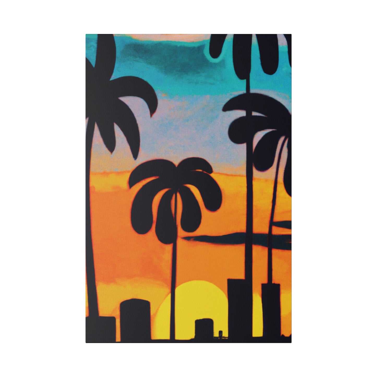 6878U - Miami Beach Sunset Painting Print | Miami | Beach | Sunset | Poster | Home Decor | Wall Art | Canvas