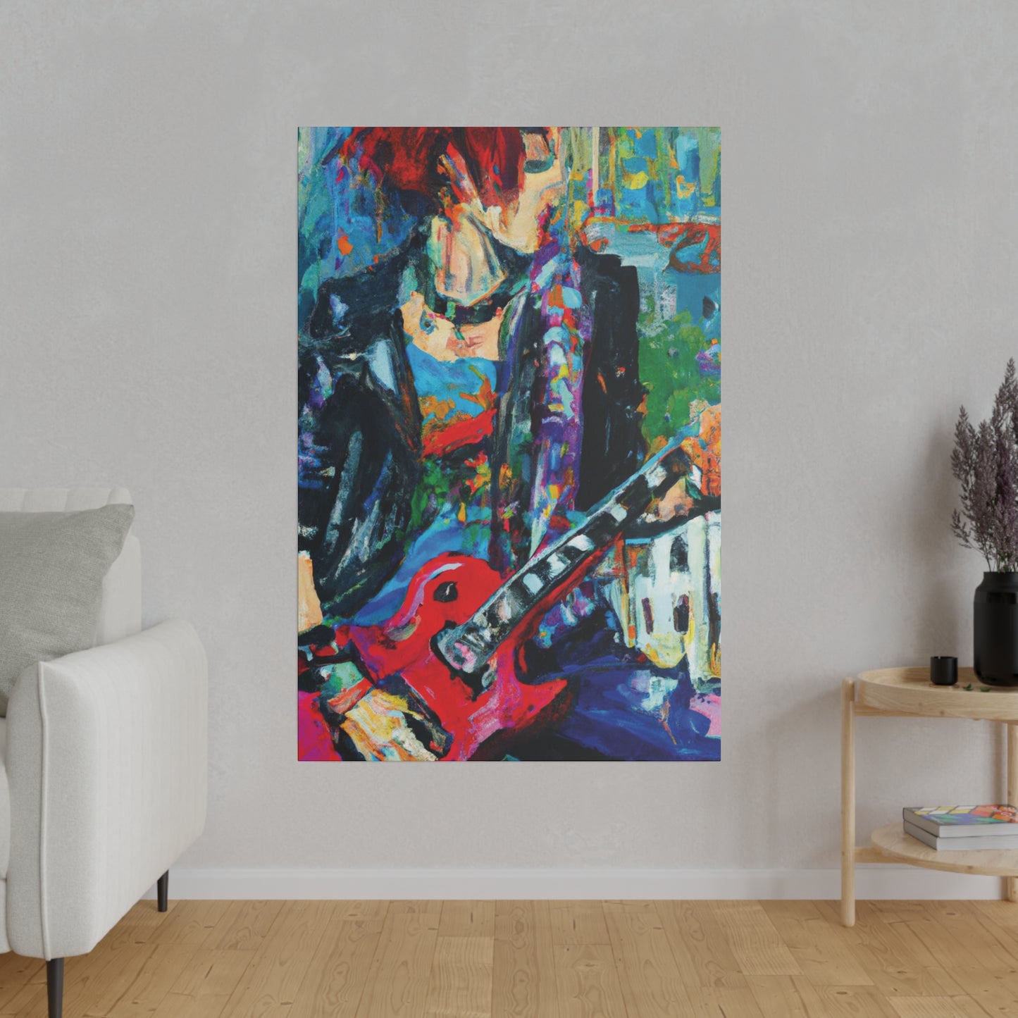 814T - Rockstar Oil Painting Style Print | Poster | Home Decor | Wall Art | Music Art | Canvas