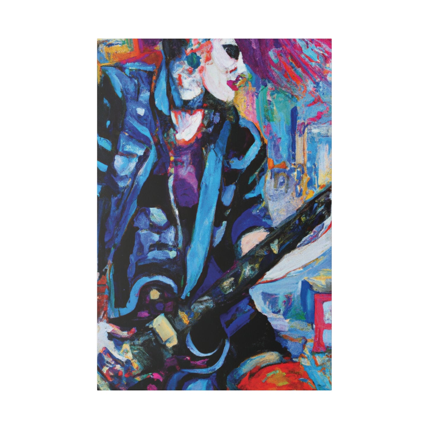 7204K - Rockstar Oil Painting Style Print | Poster | Home Decor | Wall Art | Music Art | Canvas