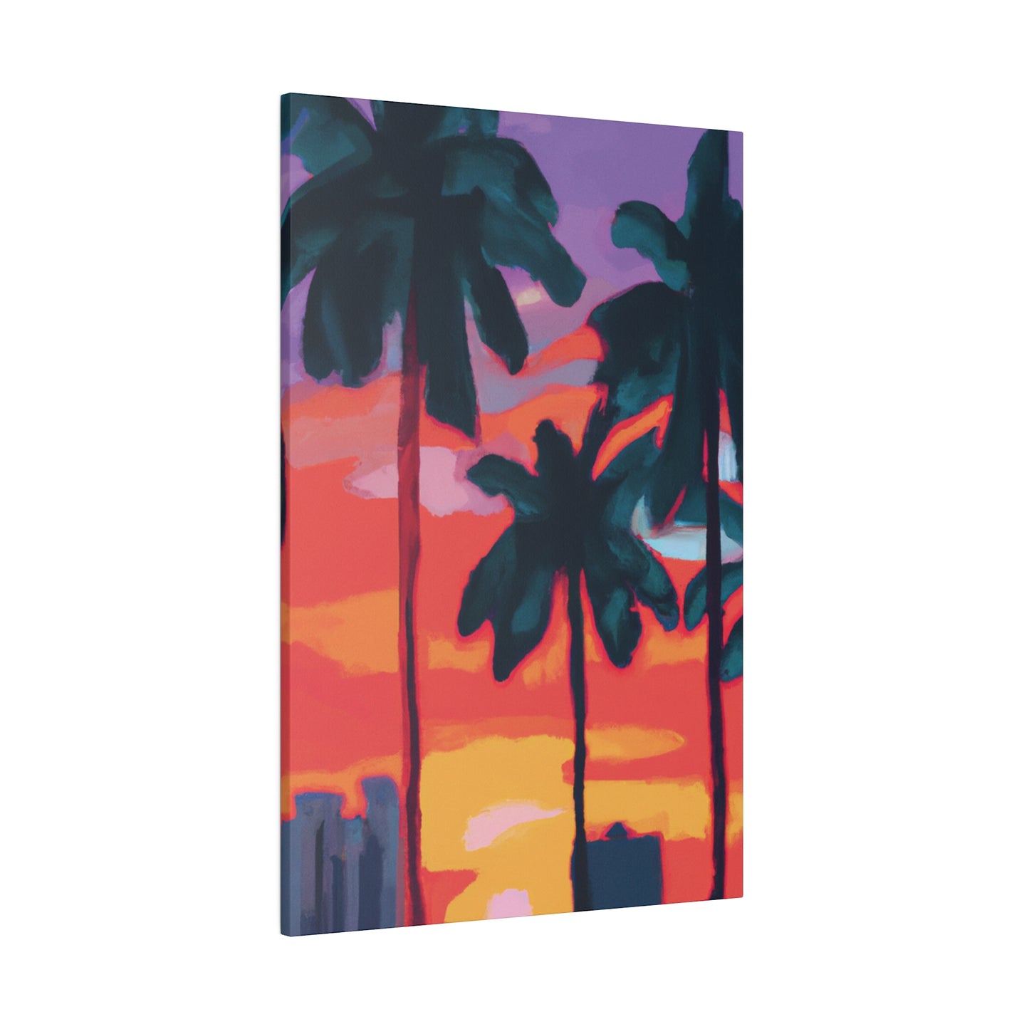 8175T - Miami Beach Sunset Painting Print | Miami | Beach | Sunset | Poster | Home Decor | Wall Art | Canvas