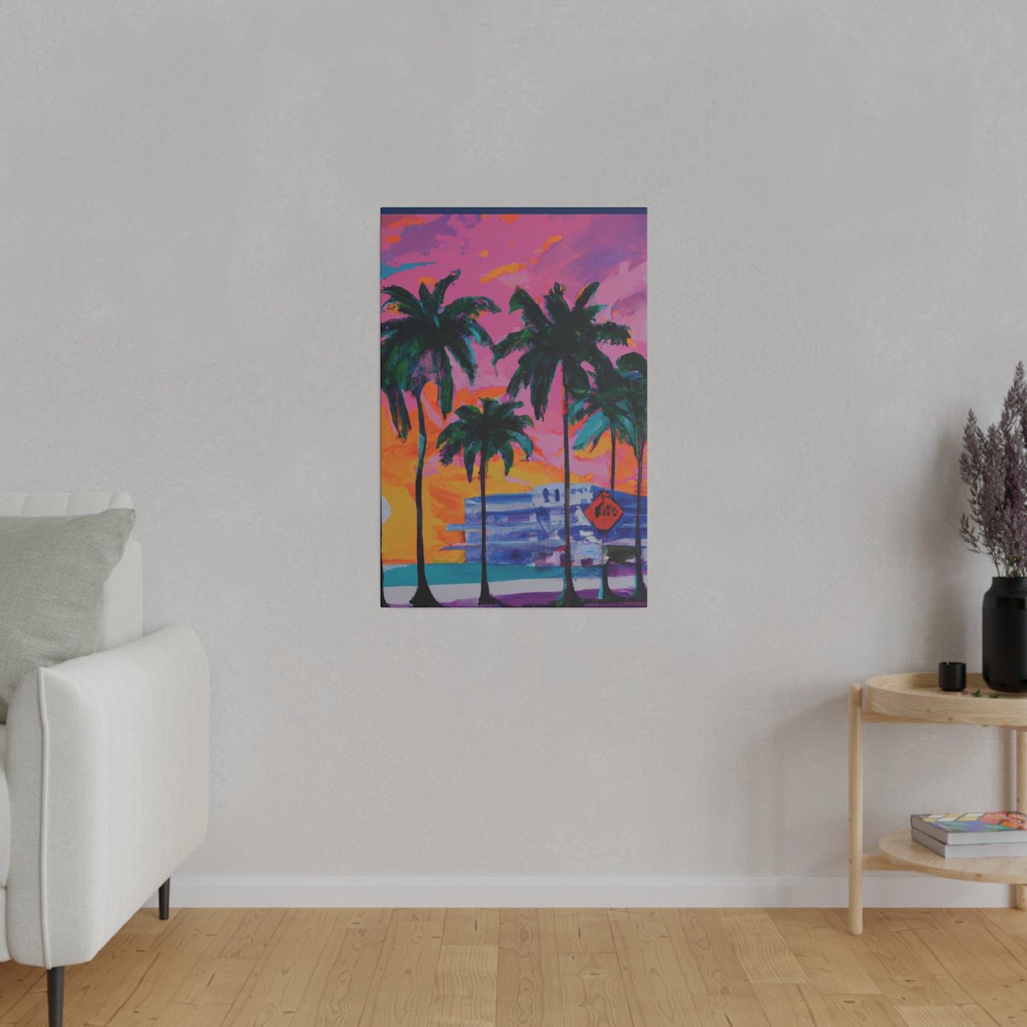 5487P - Miami Beach Sunset Painting Print | Miami | Beach | Sunset | Poster | Home Decor | Wall Art | Canvas