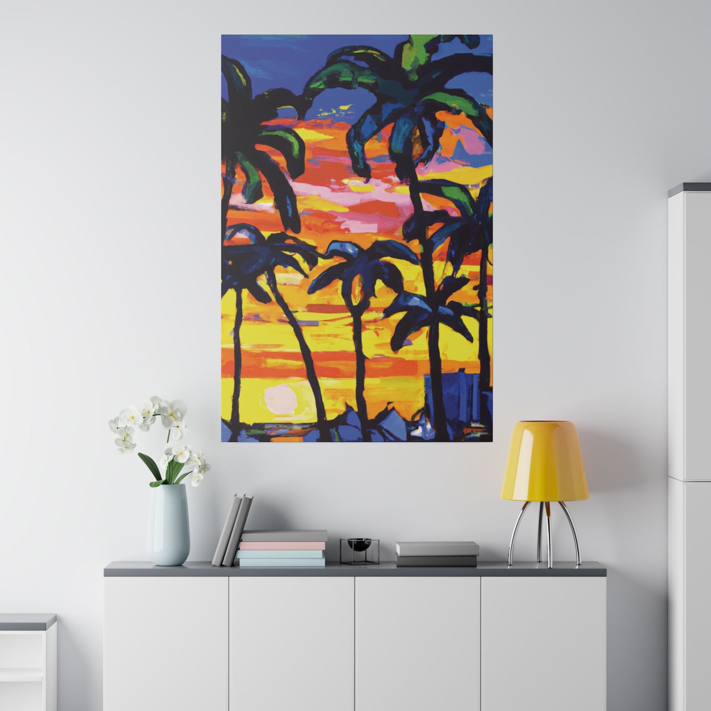 9087W - Miami Beach Sunset Painting Print | Miami | Beach | Sunset | Poster | Home Decor | Wall Art | Canvas