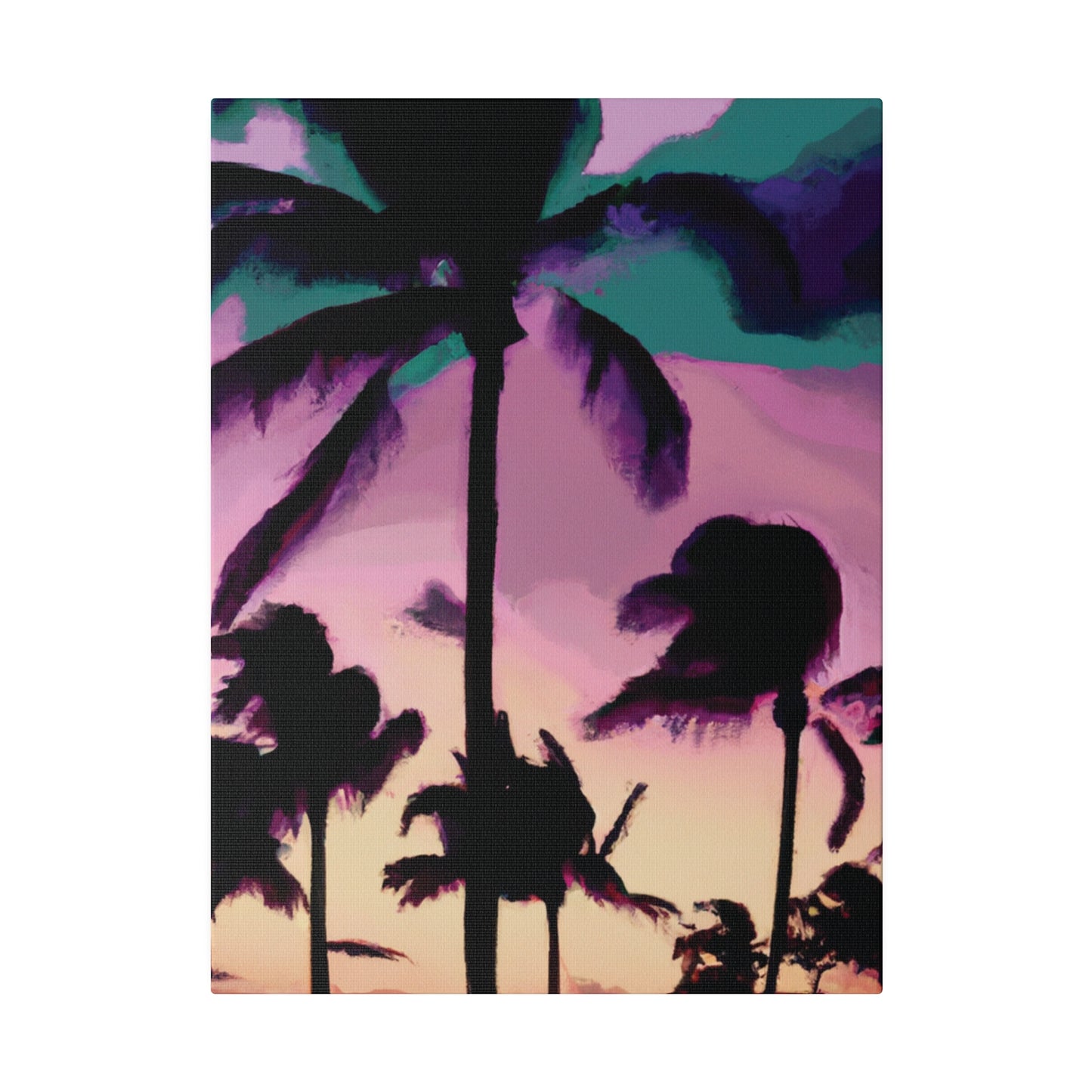 3258K - Miami Beach Sunset Painting Print | Miami | Beach | Sunset | Poster | Home Decor | Wall Art | Canvas