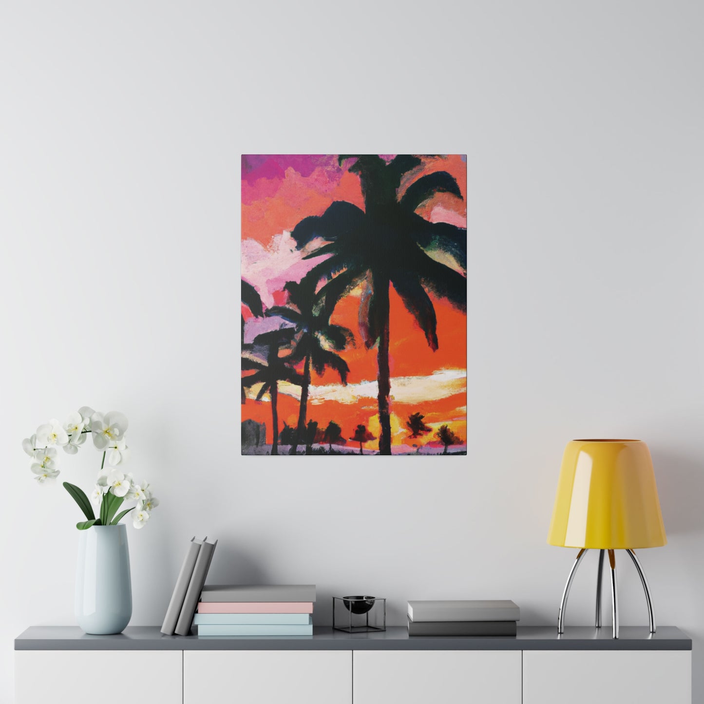 2734M - Miami Beach Sunset Painting Print | Miami | Beach | Sunset | Poster | Home Decor | Wall Art | Canvas