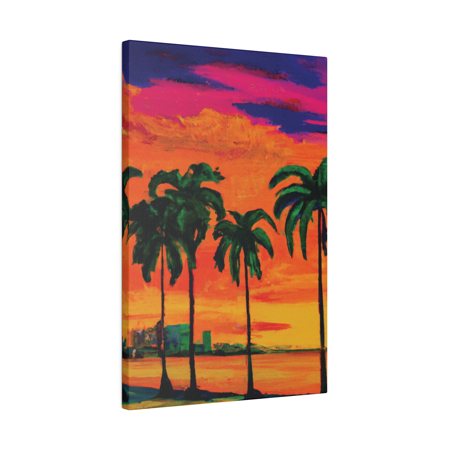 7389Y - Miami Beach Sunset Painting Print | Miami | Beach | Sunset | Poster | Home Decor | Wall Art | Canvas