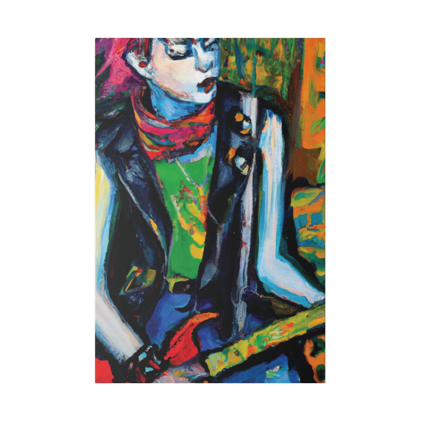 7893Q - Rockstar Oil Painting Style Print | Poster | Home Decor | Wall Art | Music Art | Canvas