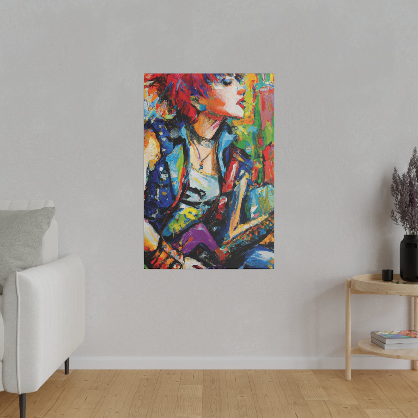 1135V - Rockstar Oil Painting Style Print | Poster | Home Decor | Wall Art | Music Art | Canvas