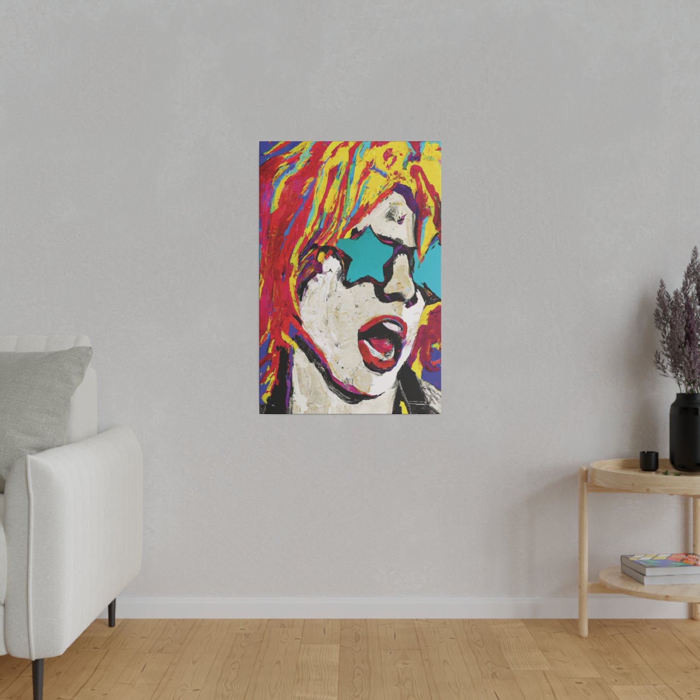 8876G - Rockstar Painting Print | Face | Abstract | Poster | Home Decor | Wall Art | Music Art | Canvas