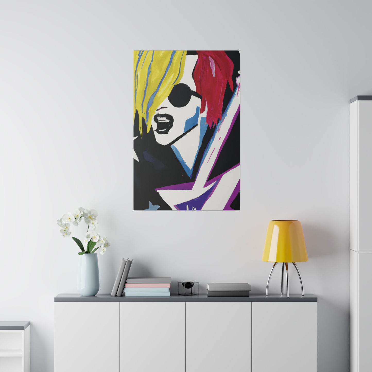 8784F - Rockstar Painting Print | Face | Abstract | Poster | Home Decor | Wall Art | Music Art | Canvas