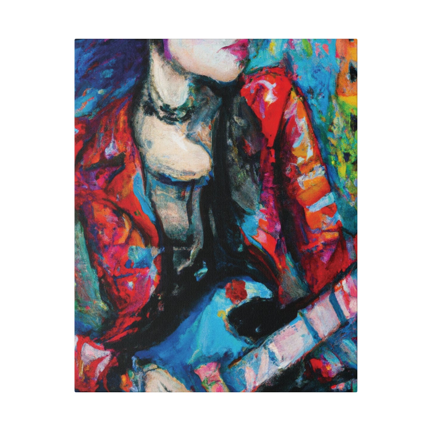 7551J - Rockstar Oil Painting Style Print | Poster | Home Decor | Wall Art | Music Art | Canvas