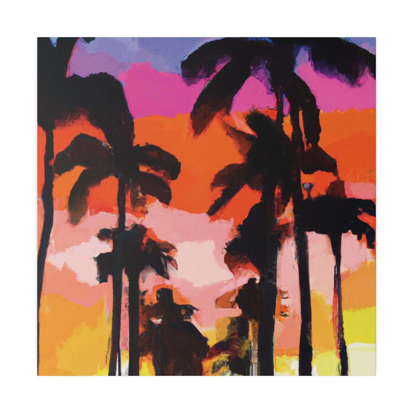 5857E - Miami Beach Sunset Painting Print | Miami | Beach | Sunset | Poster | Home Decor | Wall Art | Canvas