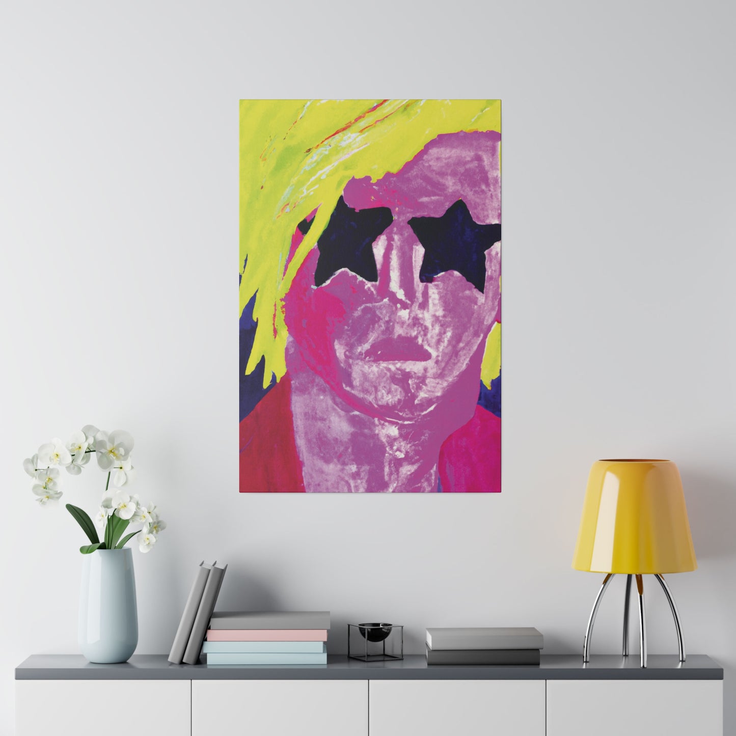 7563W - Rockstar Painting Print | Face | Abstract | Poster | Home Decor | Wall Art | Music Art | Canvas