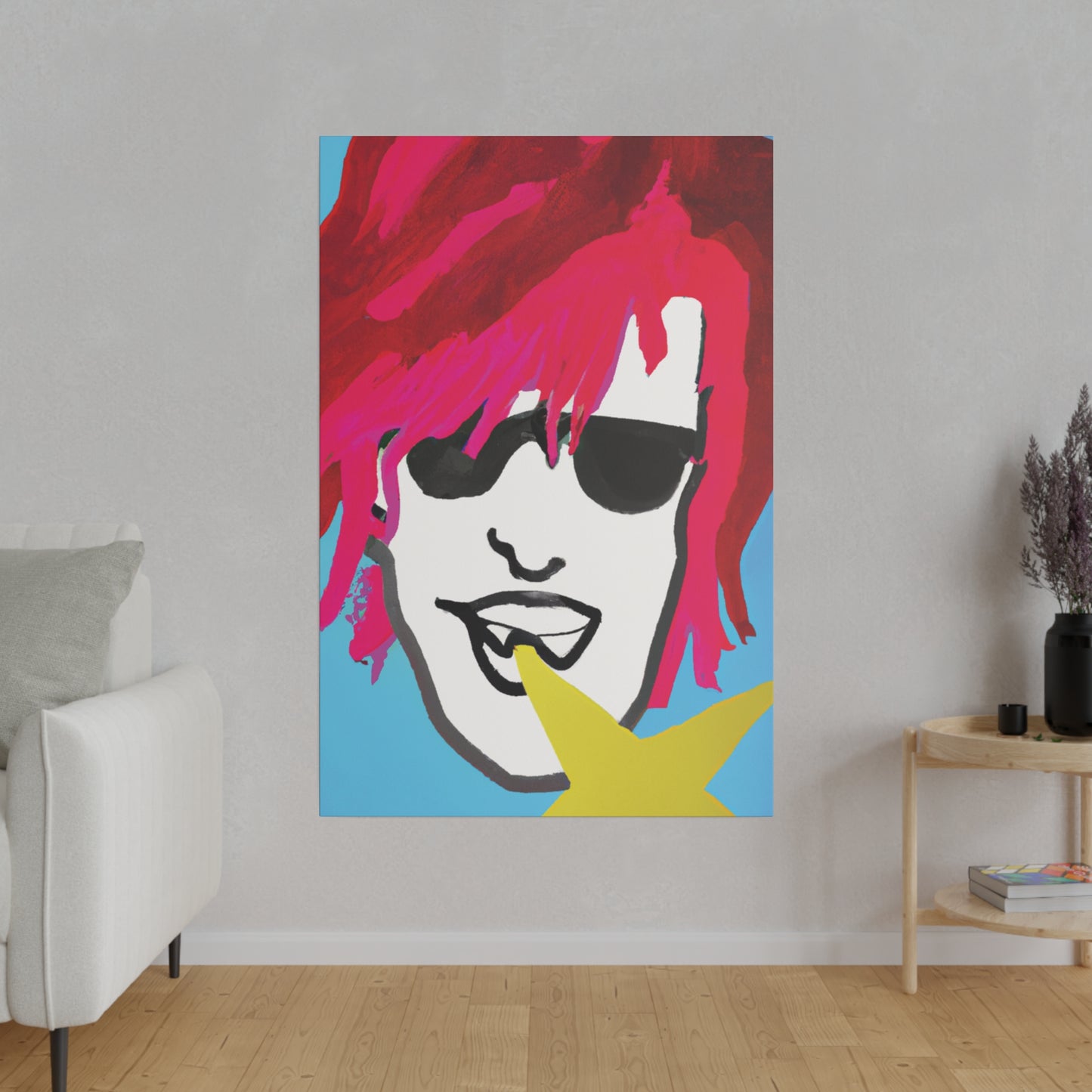 8342F - Rockstar Painting Print | Face | Abstract | Poster | Home Decor | Wall Art | Music Art | Canvas