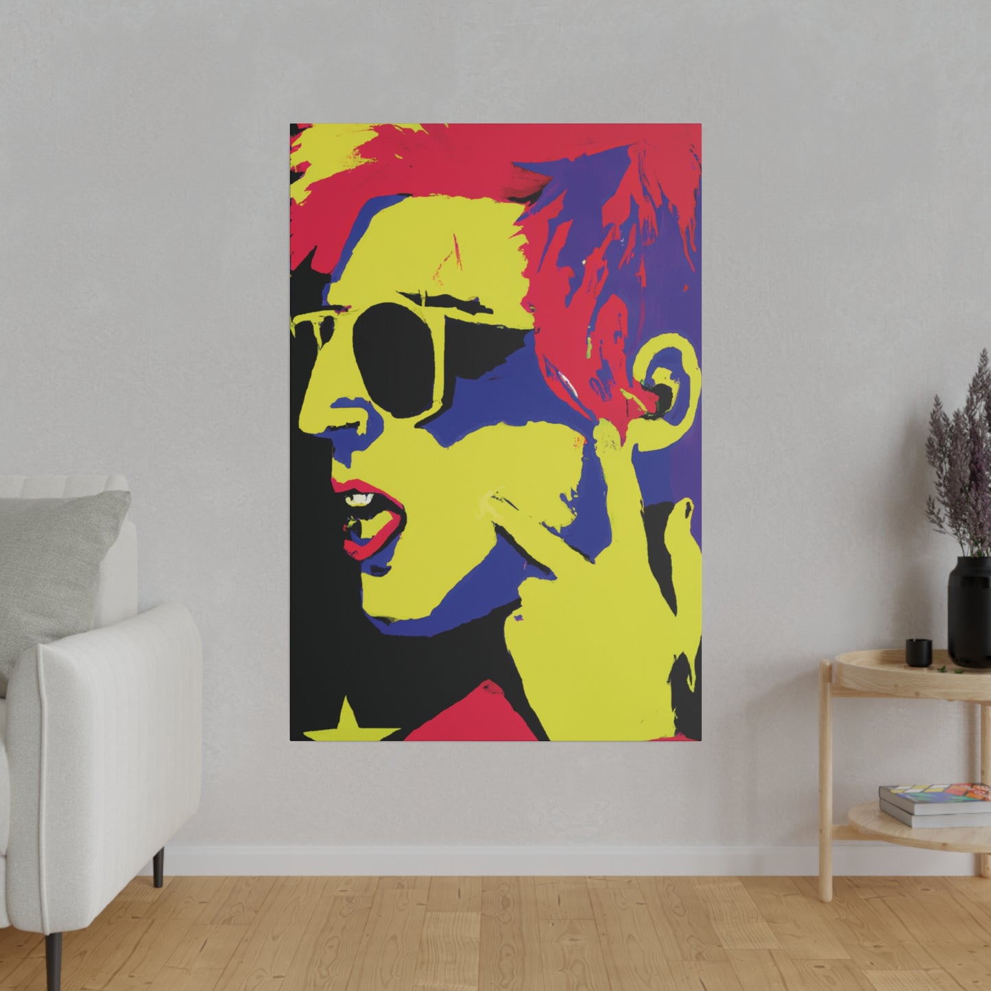 8776P - Rockstar Painting Print | Face | Abstract | Poster | Home Decor | Wall Art | Music Art | Canvas