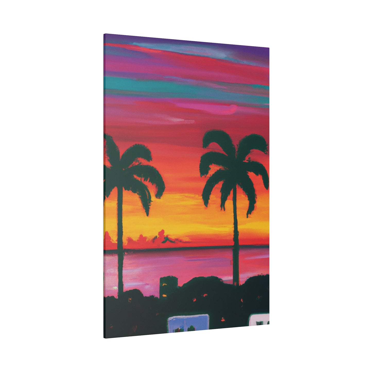 3275A - Miami Beach Sunset Painting Print | Miami | Beach | Sunset | Poster | Home Decor | Wall Art | Canvas