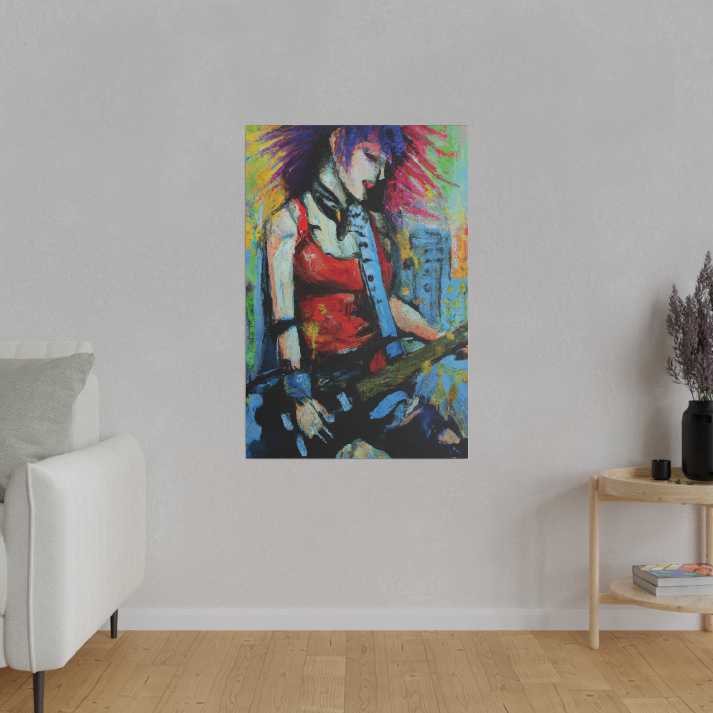 8424V - Rockstar Oil Painting Style Print | Poster | Home Decor | Wall Art | Music Art | Canvas