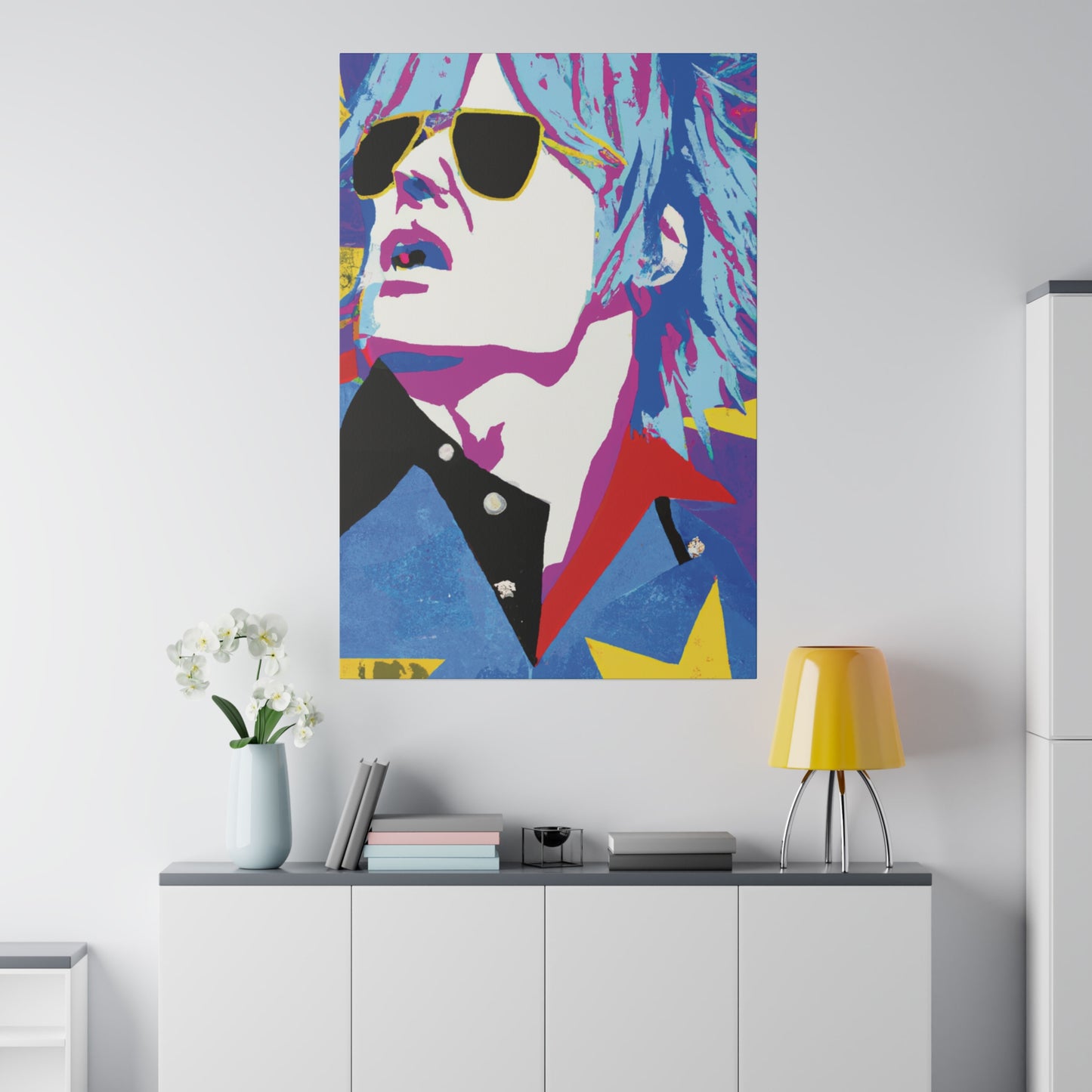 2808M - Rockstar Painting Print | Face | Abstract | Poster | Home Decor | Wall Art | Music Art | Canvas