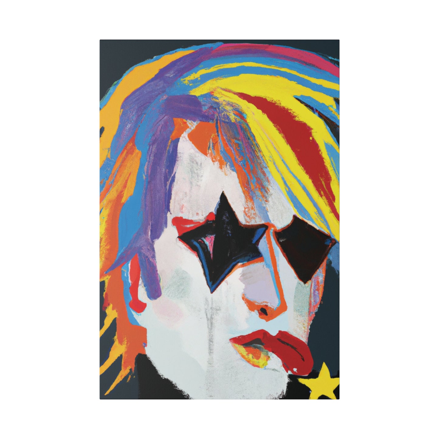 5673A - Rockstar Painting Print | Face | Abstract | Poster | Home Decor | Wall Art | Music Art | Canvas