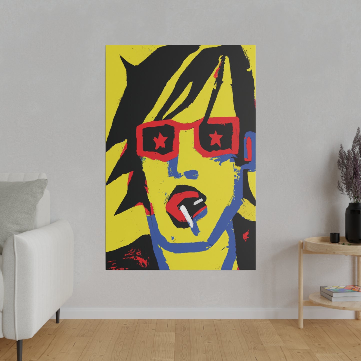 4745B - Rockstar Painting Print | Face | Abstract | Poster | Home Decor | Wall Art | Music Art | Canvas