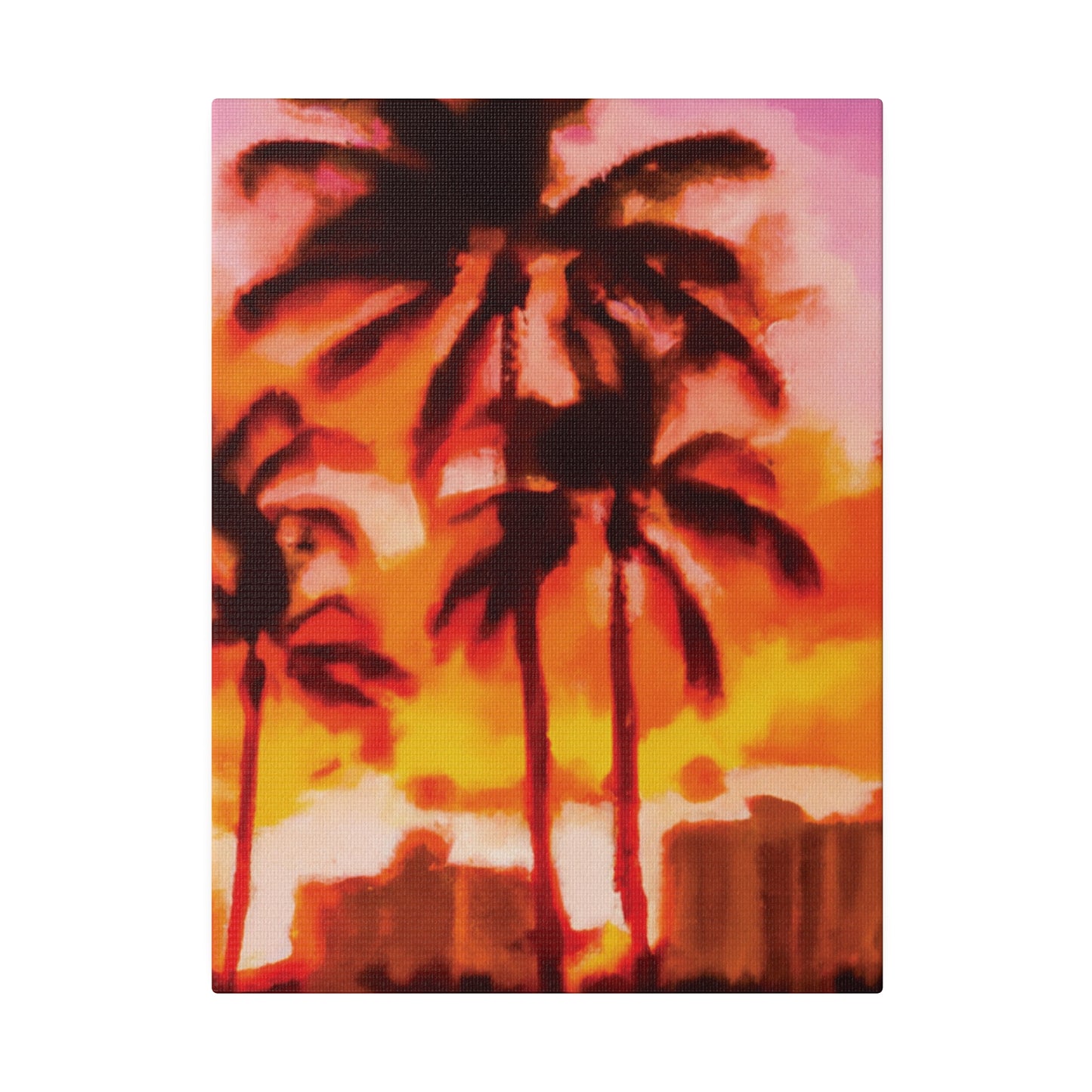 4698F - Miami Beach Sunset Painting Print | Miami | Beach | Sunset | Poster | Home Decor | Wall Art | Canvas