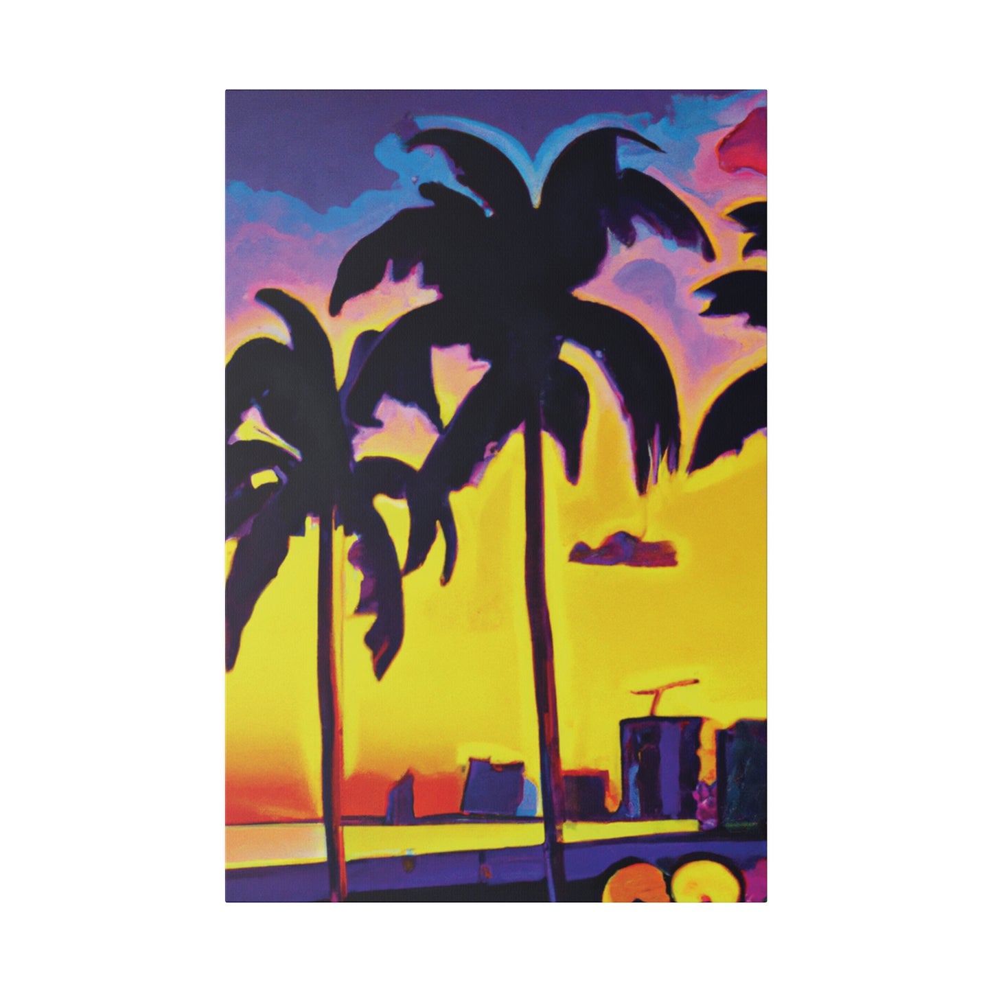 5674W - Miami Beach Sunset Painting Print | Miami | Beach | Sunset | Poster | Home Decor | Wall Art | Canvas