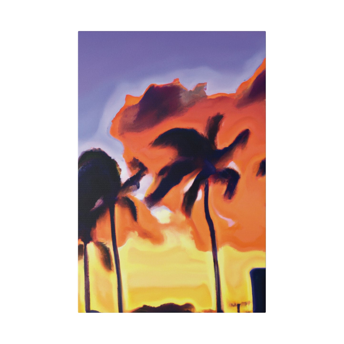 3415F - Miami Beach Sunset Painting Print | Miami | Beach | Sunset | Poster | Home Decor | Wall Art | Canvas