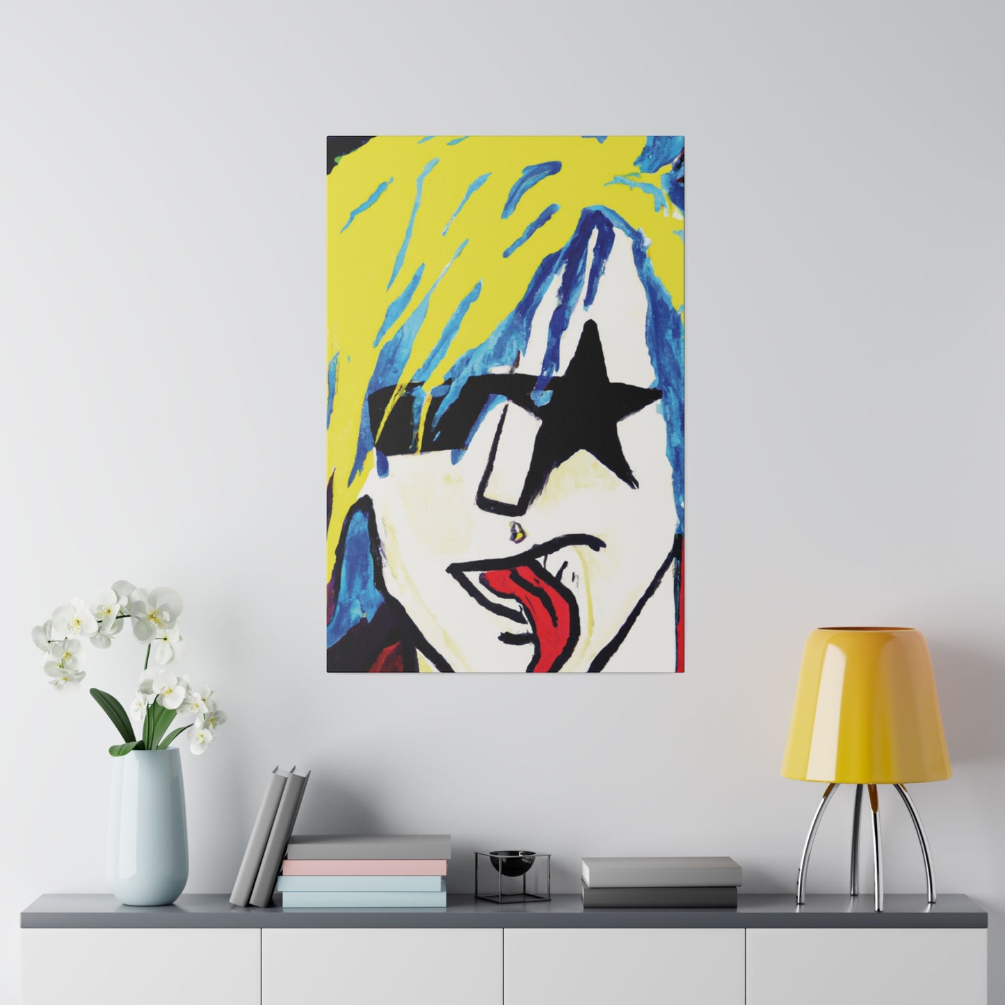 8584V - Rockstar Painting Print | Face | Abstract | Poster | Home Decor | Wall Art | Music Art | Canvas