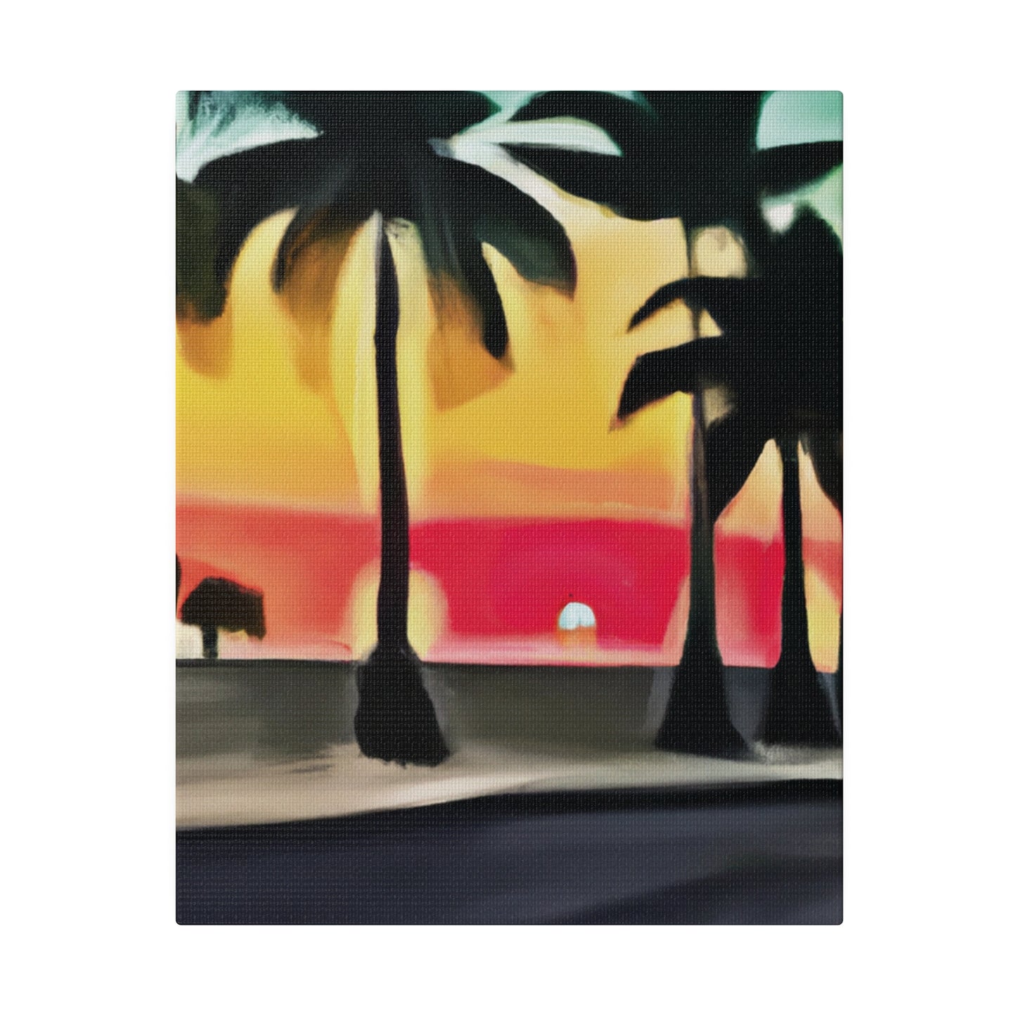 6057U - Miami Beach Sunset Painting Print | Miami | Beach | Sunset | Poster | Home Decor | Wall Art | Canvas