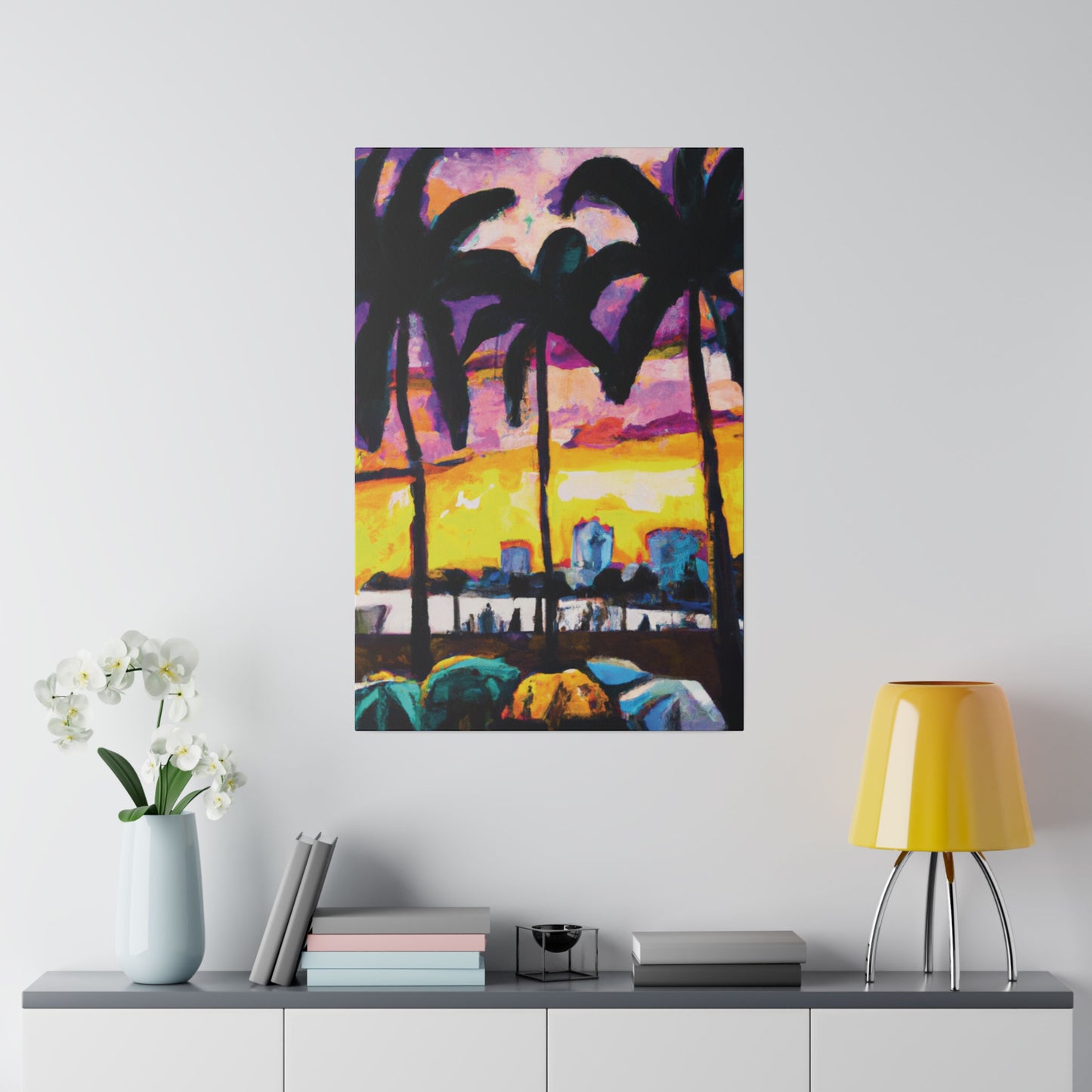 5162A - Miami Beach Sunset Painting Print | Miami | Beach | Sunset | Poster | Home Decor | Wall Art | Canvas