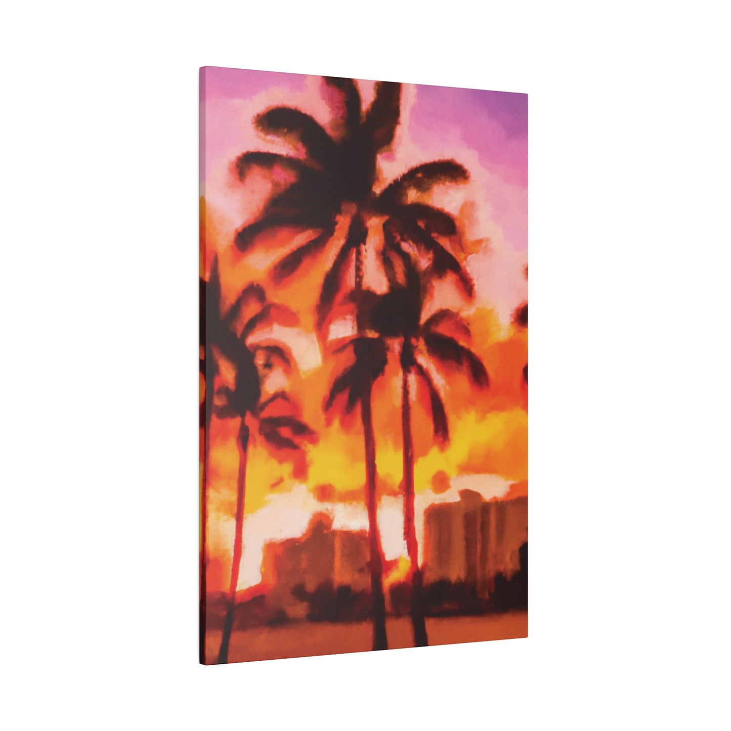 4698F - Miami Beach Sunset Painting Print | Miami | Beach | Sunset | Poster | Home Decor | Wall Art | Canvas