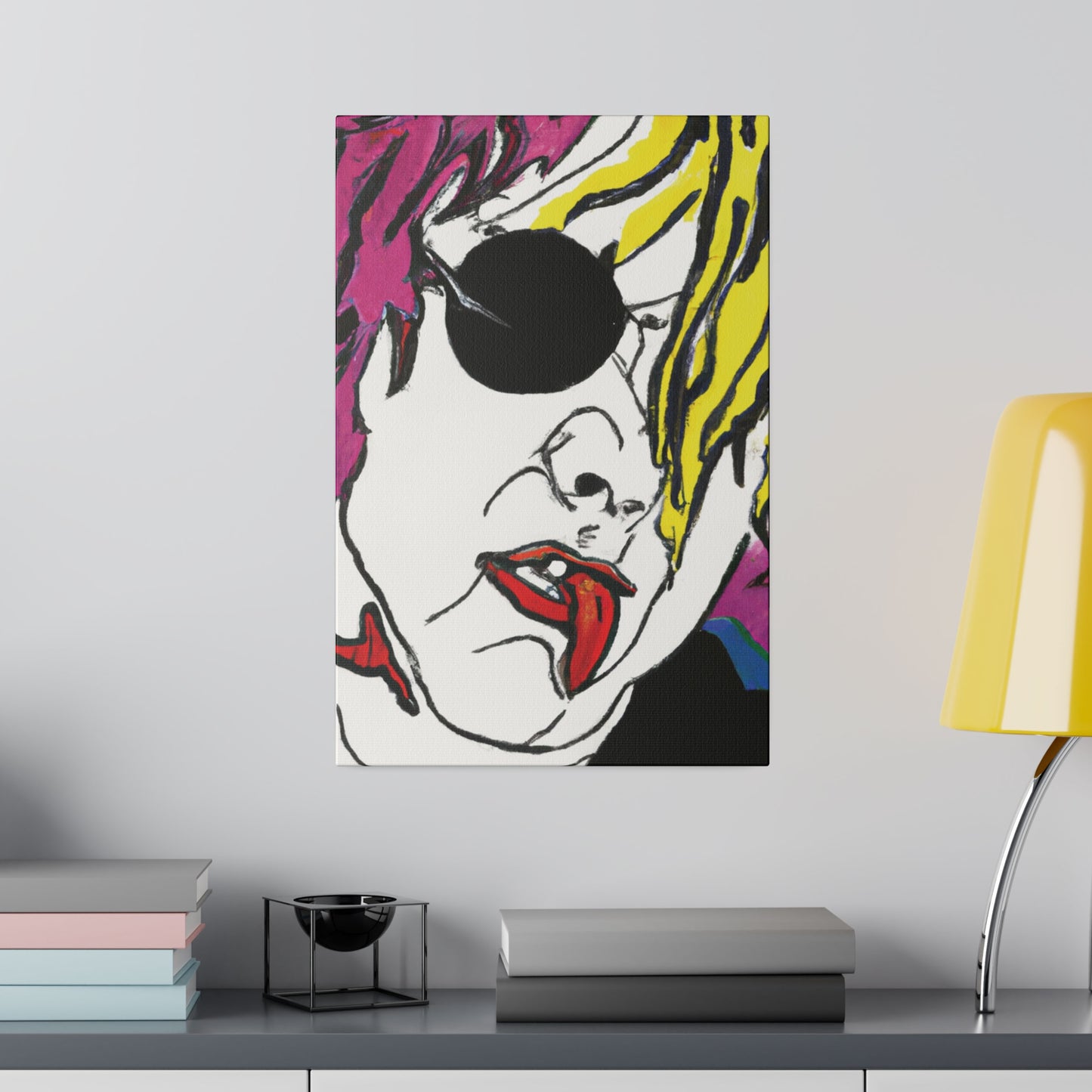 4249K - Rockstar Painting Print | Face | Abstract | Poster | Home Decor | Wall Art | Music Art | Canvas