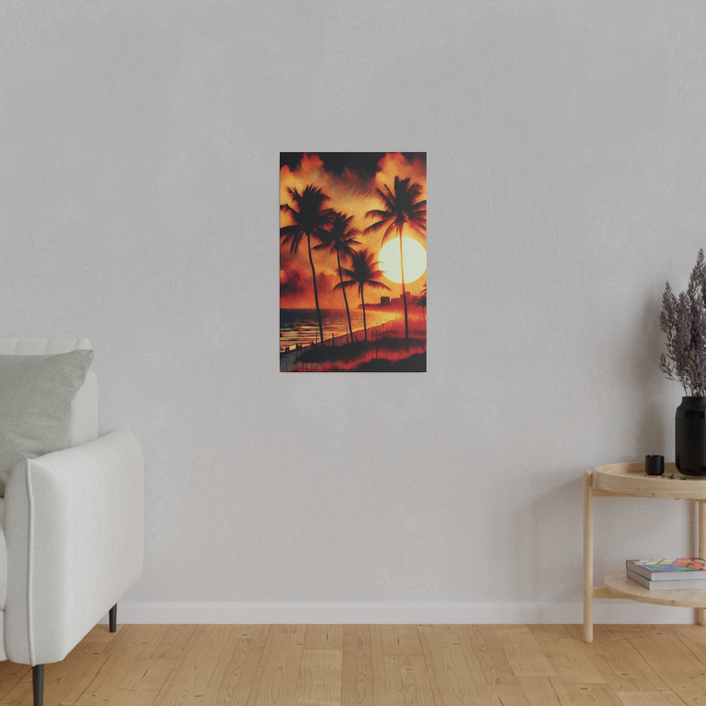 7135K - miami beach art, sunset background, ocean art work, beach art work, sunset designs, miami beach painting, miami beach print