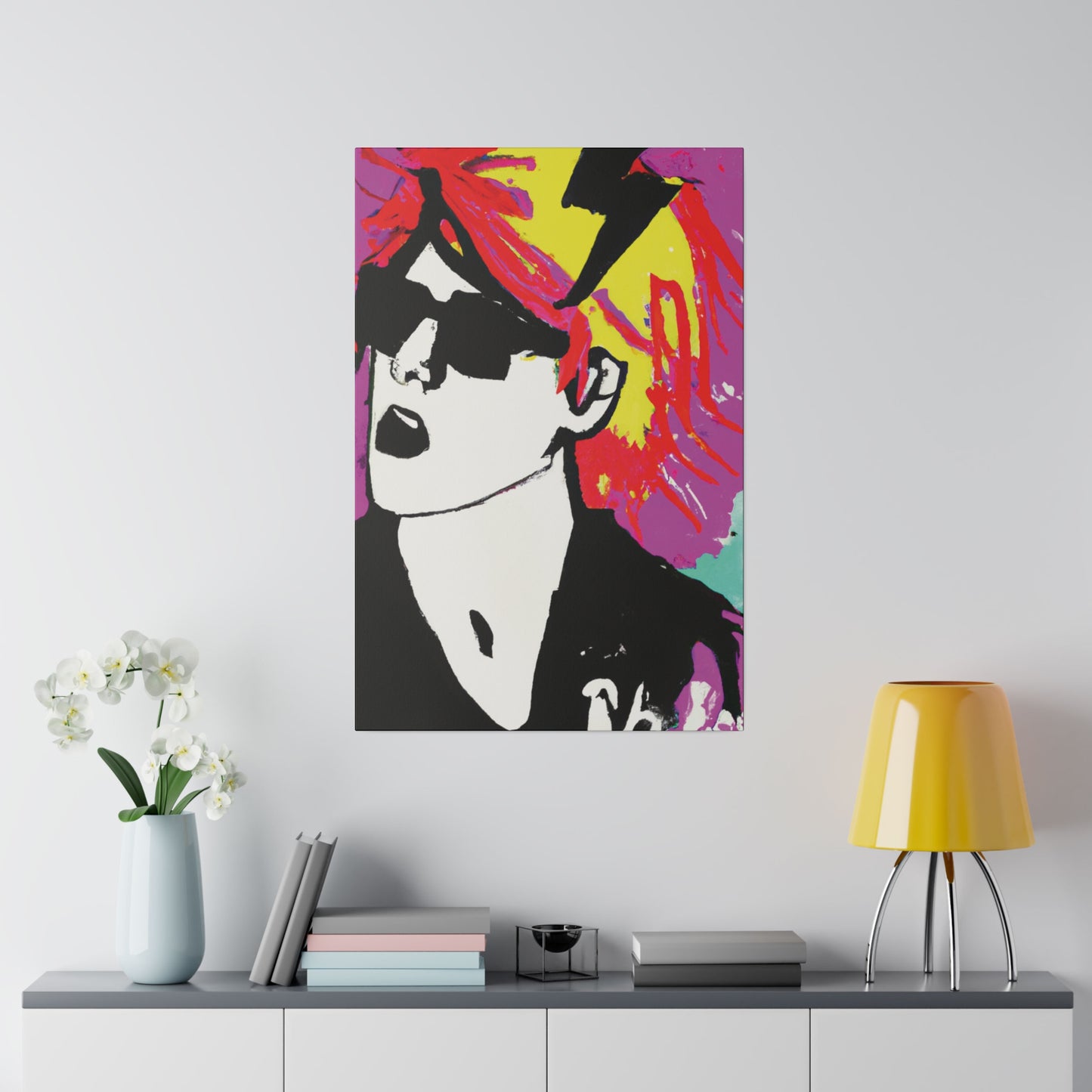 3769T - Rockstar Painting Print | Face | Abstract | Poster | Home Decor | Wall Art | Music Art | Canvas