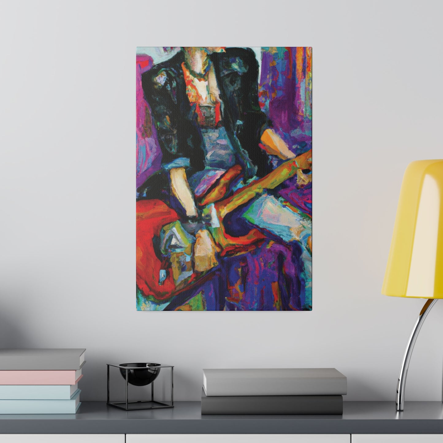 6268K - Rockstar Oil Painting Style Print | Poster | Home Decor | Wall Art | Music Art | Canvas