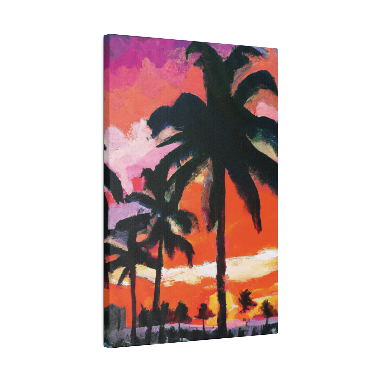 2734M - Miami Beach Sunset Painting Print | Miami | Beach | Sunset | Poster | Home Decor | Wall Art | Canvas