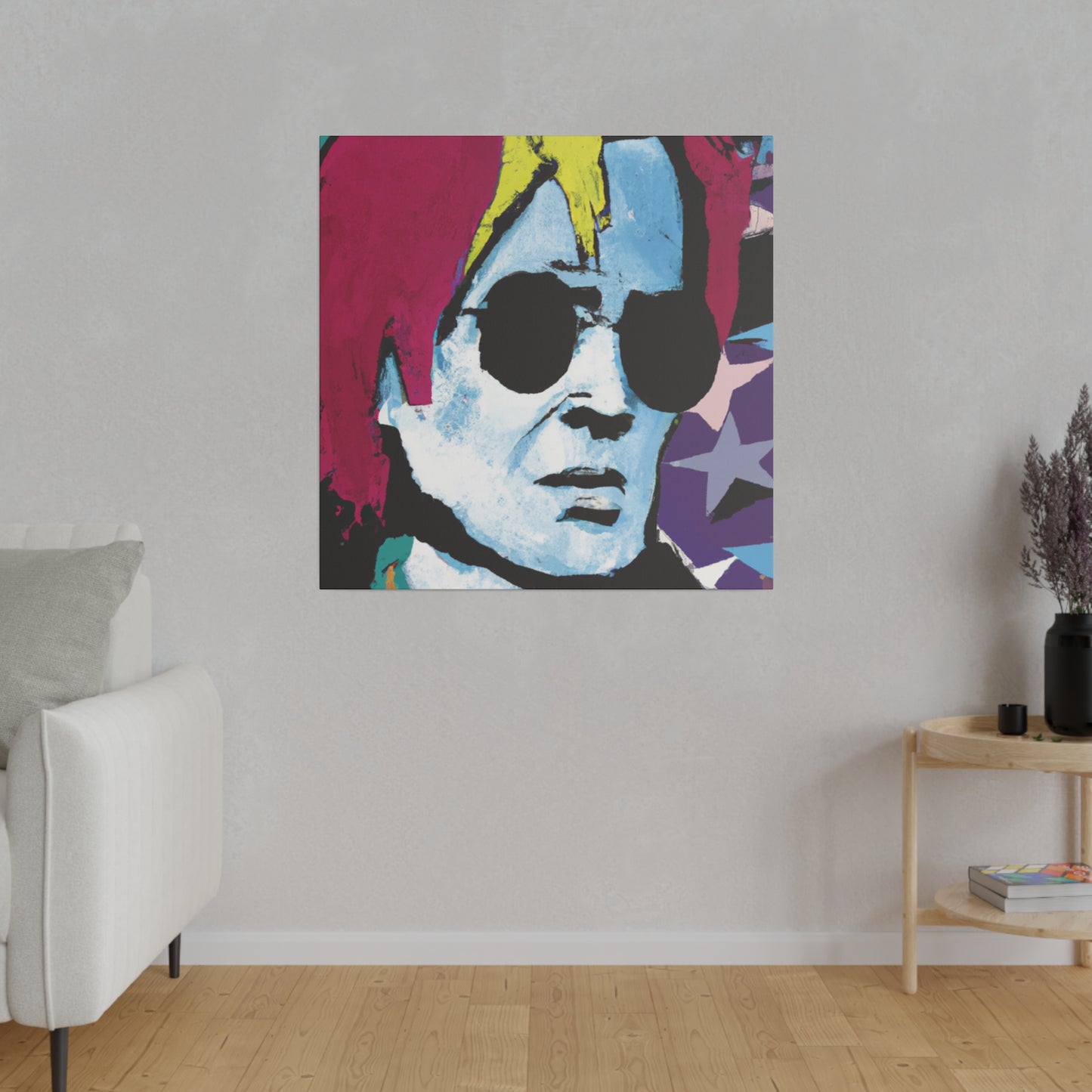 7157H - Rockstar Painting Print | Face | Abstract | Poster | Home Decor | Wall Art | Music Art | Canvas