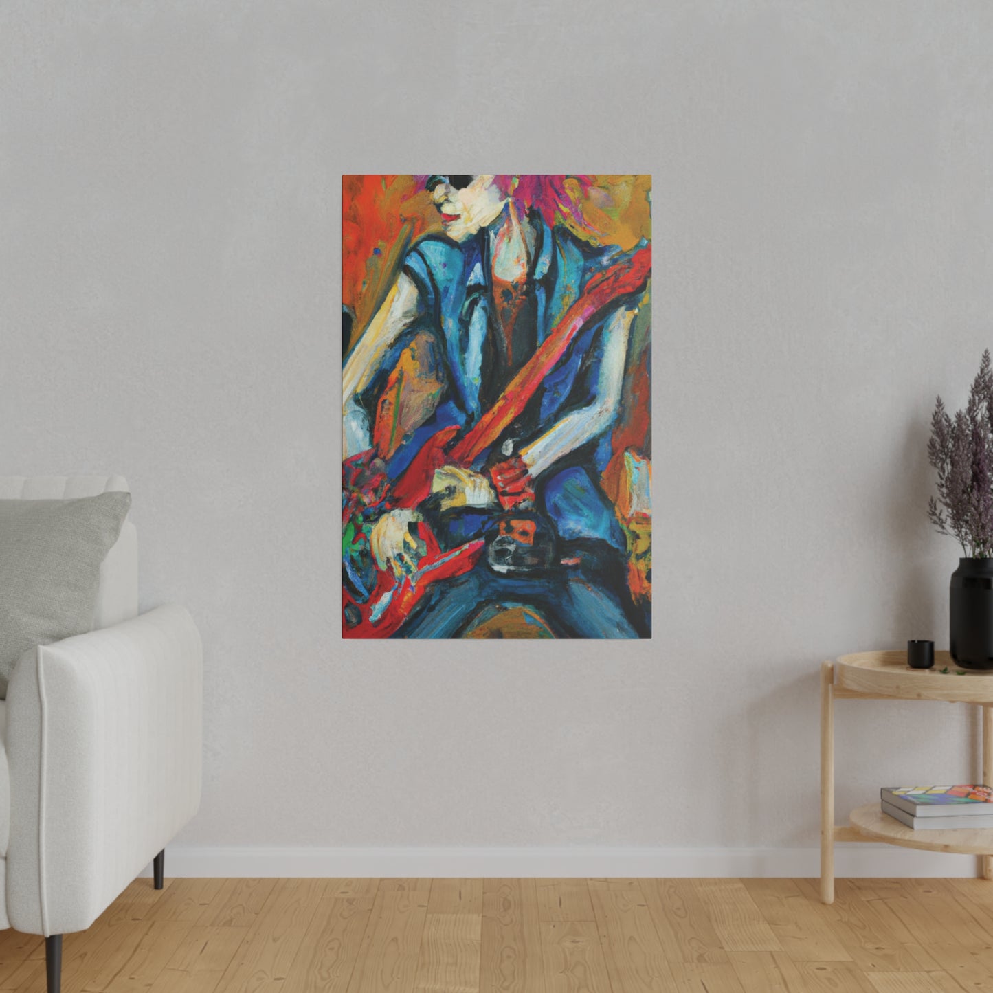 3B67 - Rockstar Oil Painting Style Print | Poster | Home Decor | Wall Art | Music Art | Canvas