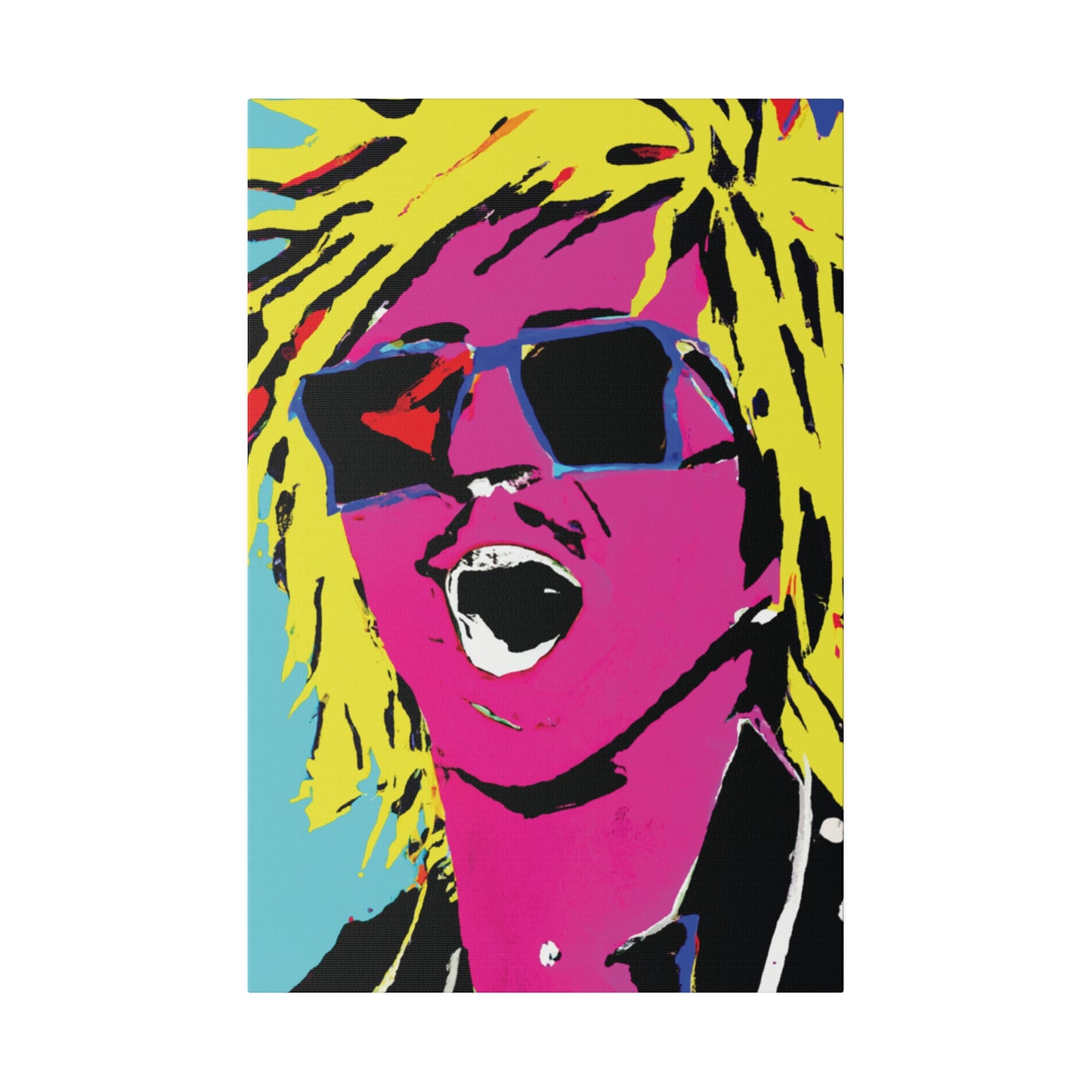 8376W - Rockstar Painting Print | Face | Abstract | Poster | Home Decor | Wall Art | Music Art | Canvas