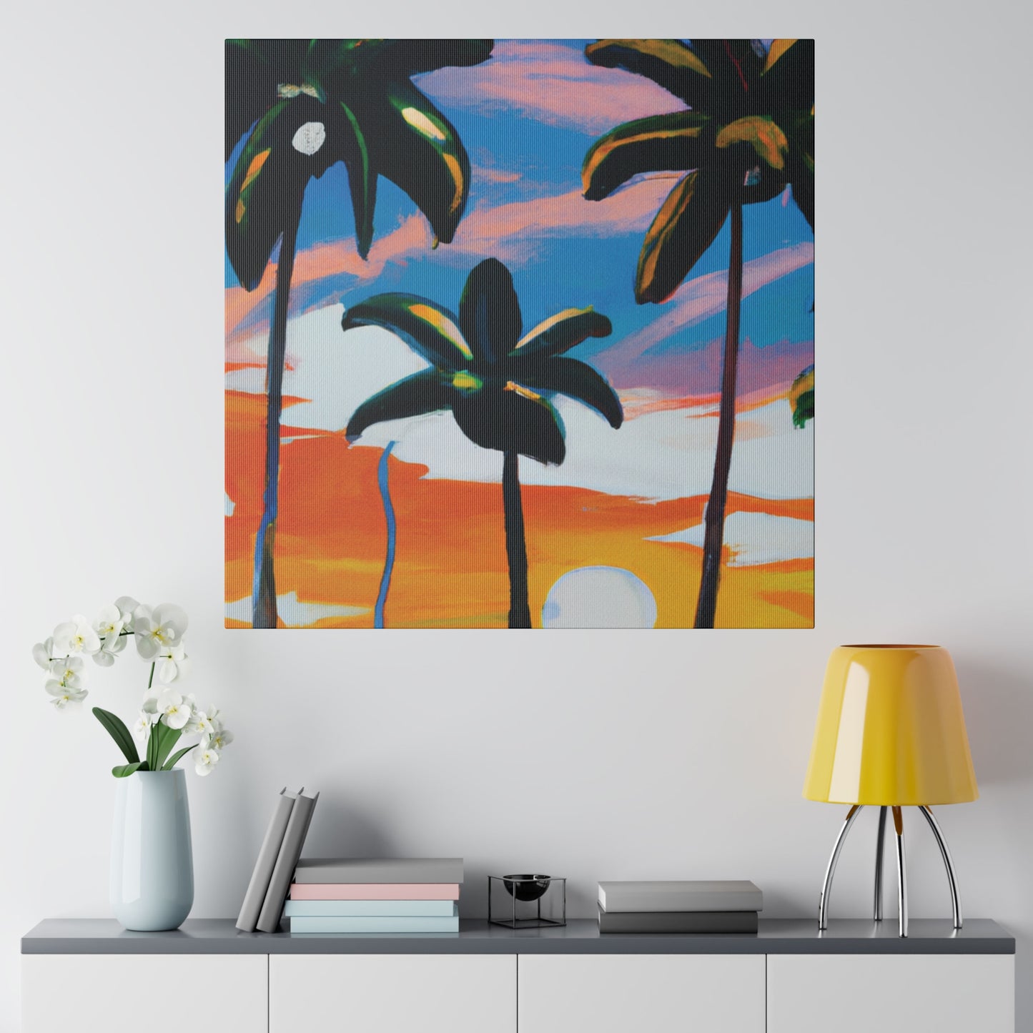 7745G - Miami Beach Sunset Painting Print | Miami | Beach | Sunset | Poster | Home Decor | Wall Art | Canvas